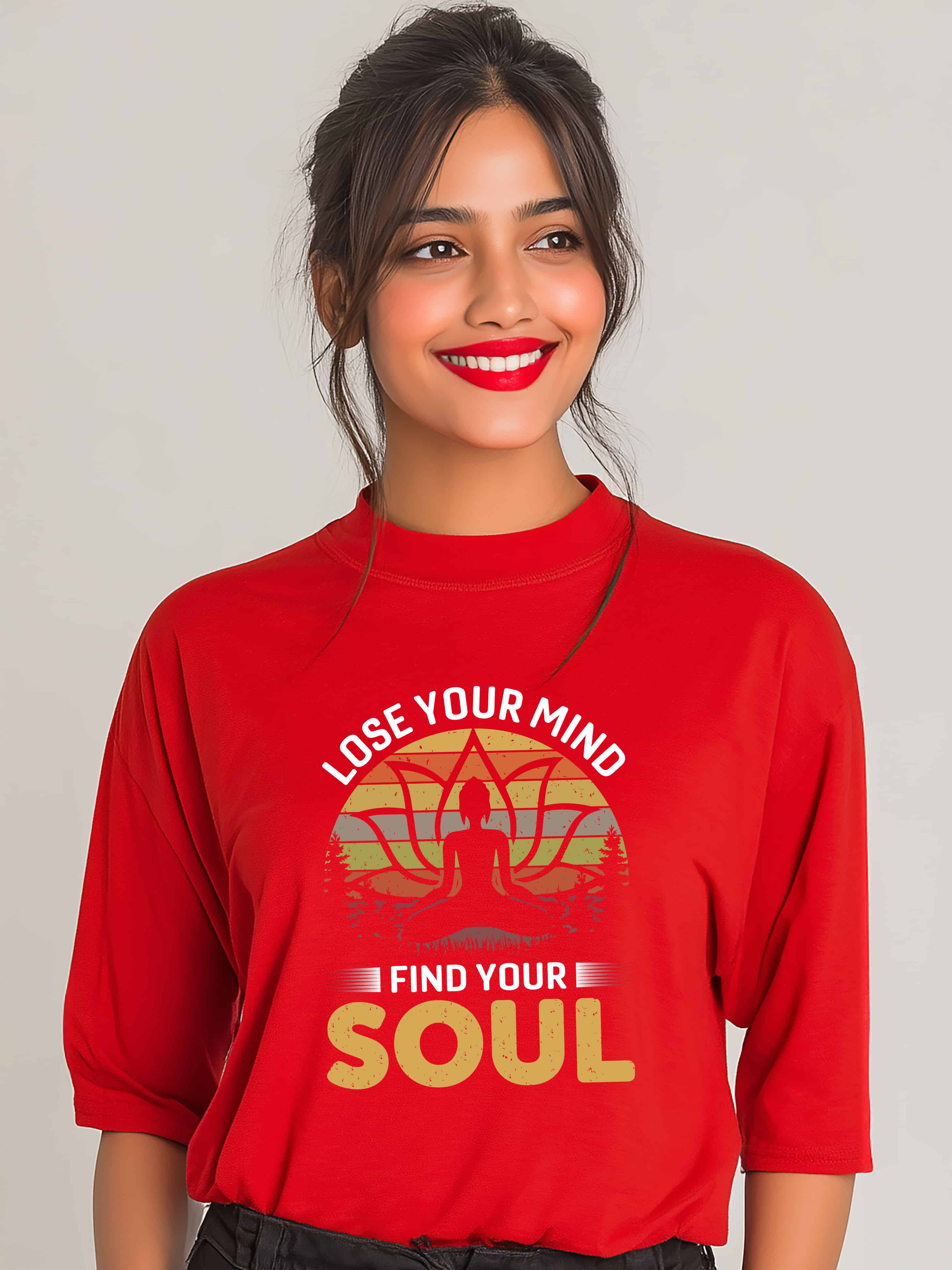 "Lose Your Mind, Find Your Soul" Women's Cotton Oversized T-Shirt