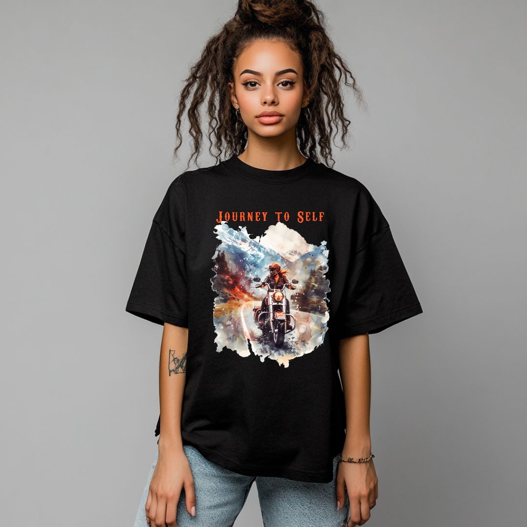 Journey to Self Graphic Women's Oversized Cotton Shirt