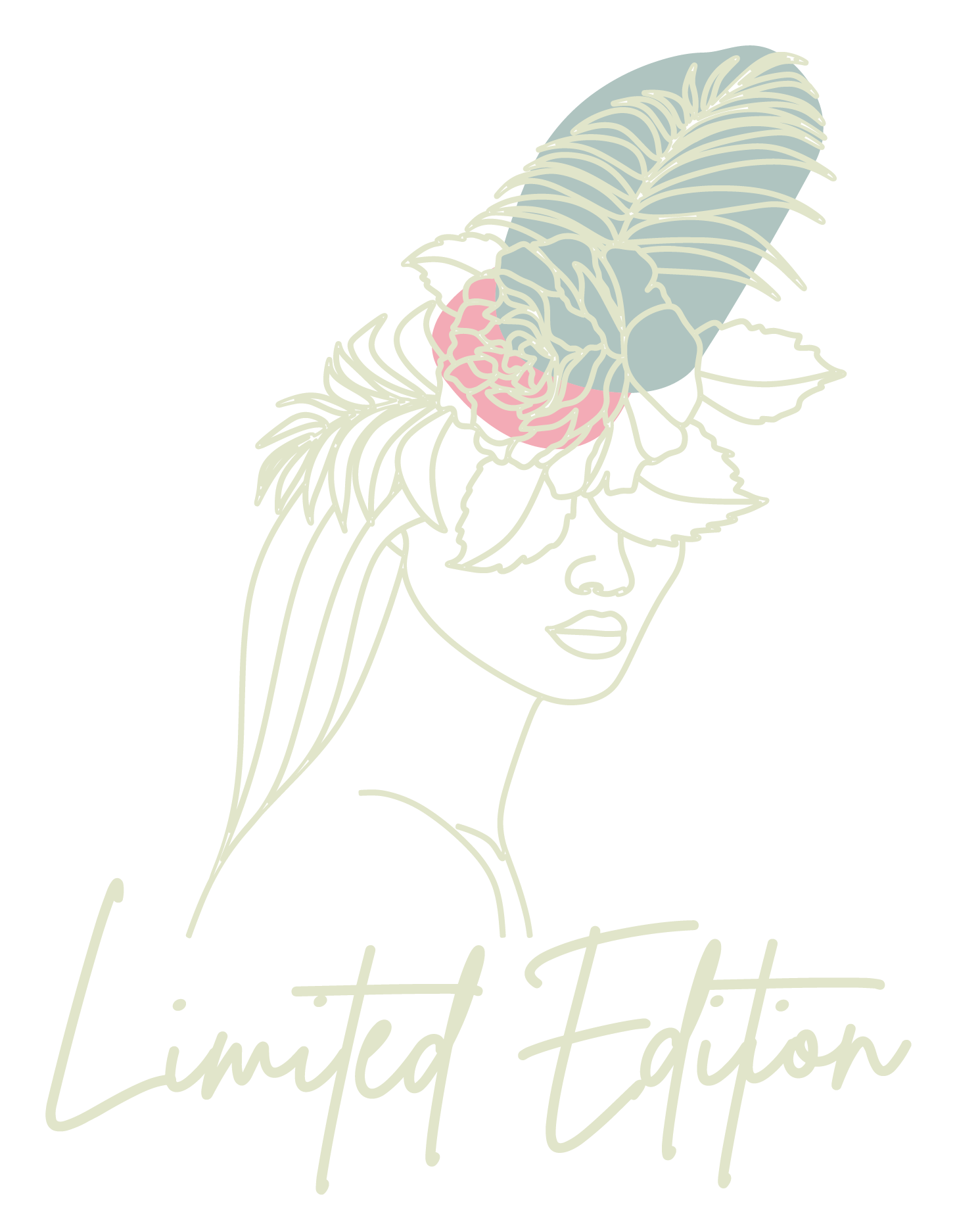 Floral Crown Line Art Design- Limited Edition Women's Cotton Oversized T-Shirt