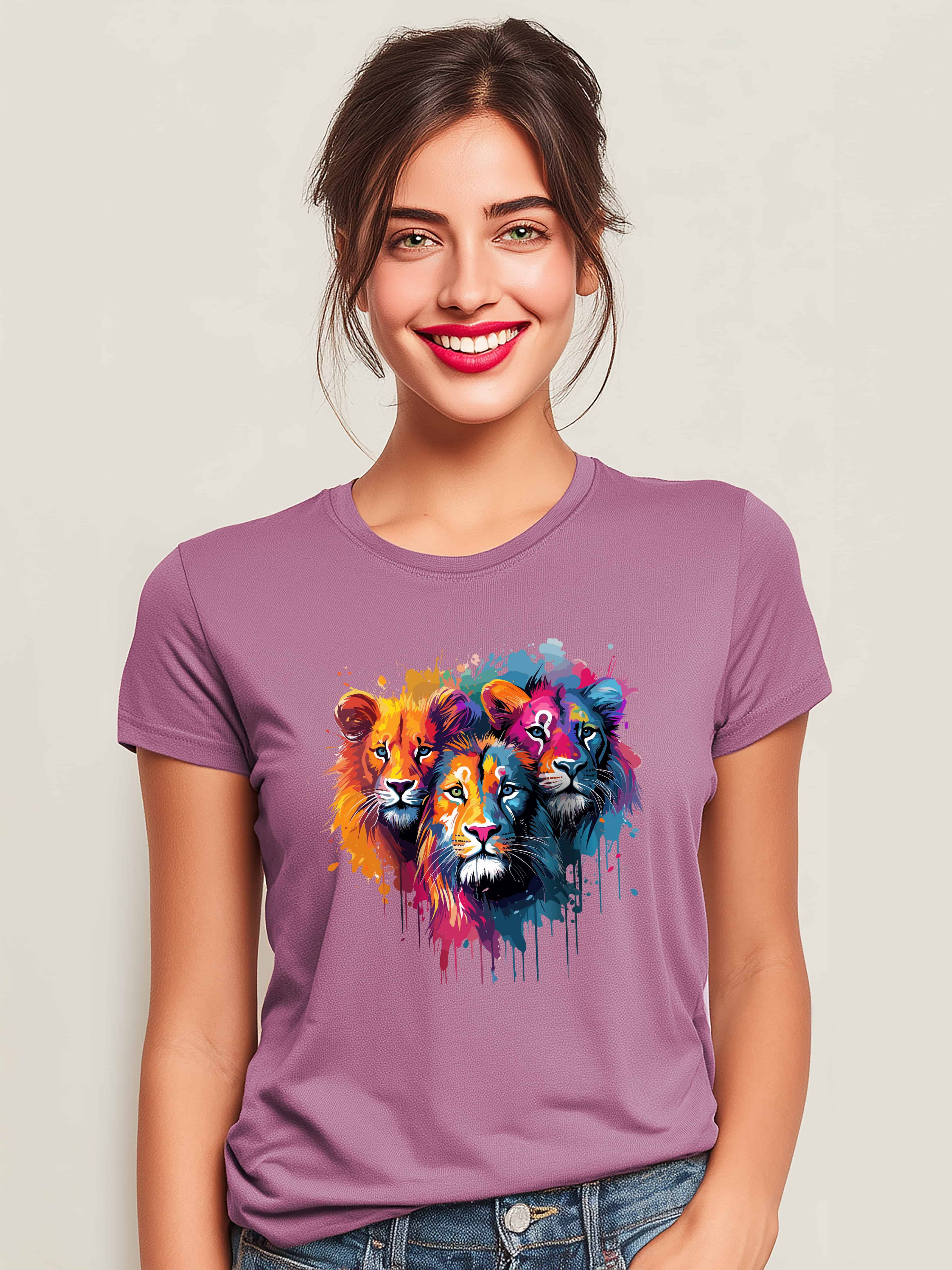 "Roar of Colors" Women's Graphic Cotton T-Shirt