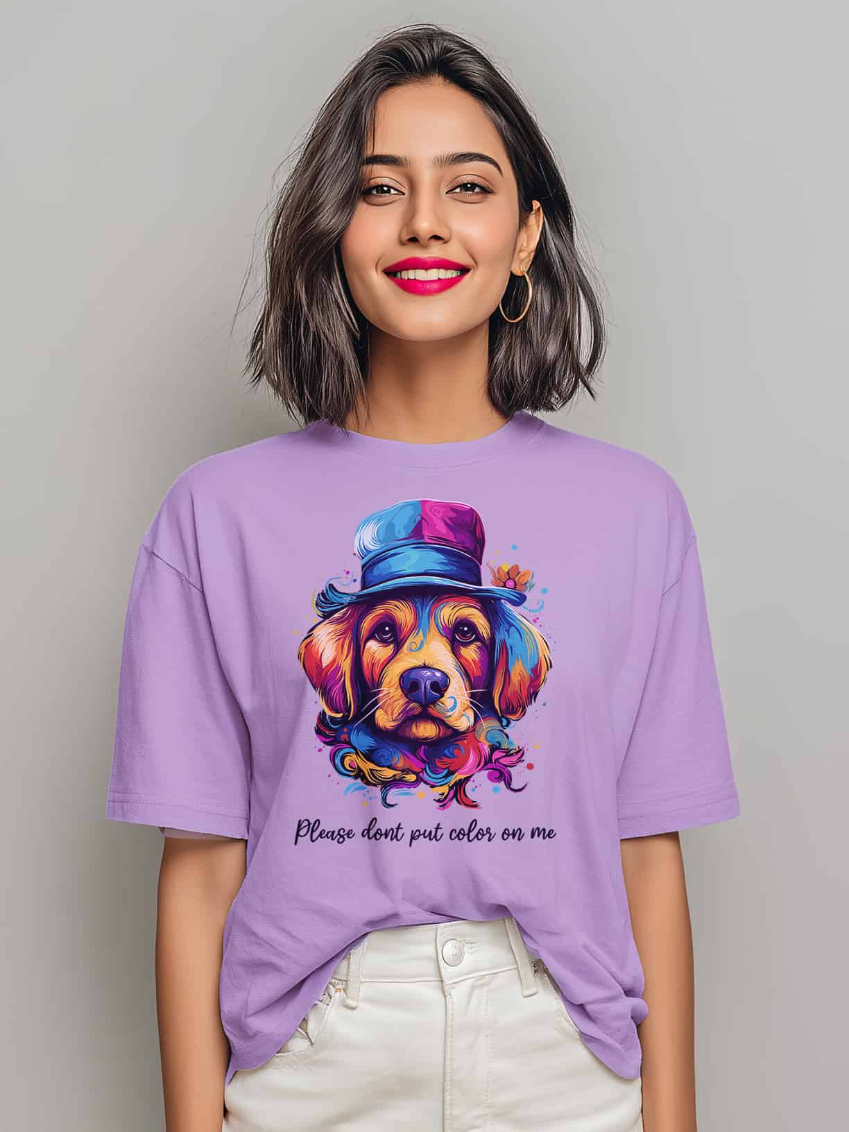 Holi Paw-ty Women's Cotton Oversized Tshirt