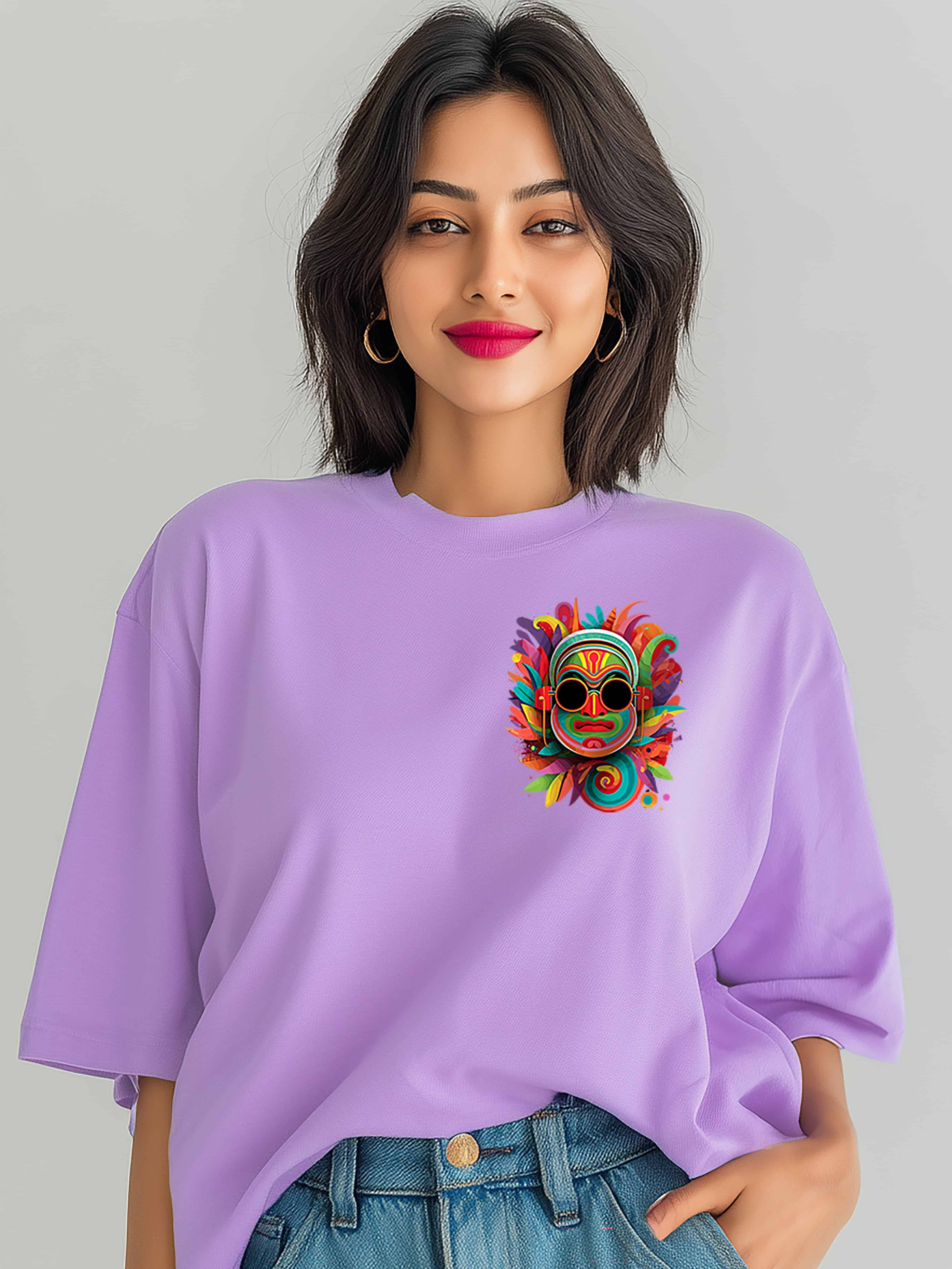 Tribal Groove Oversized Cotton T-Shirt