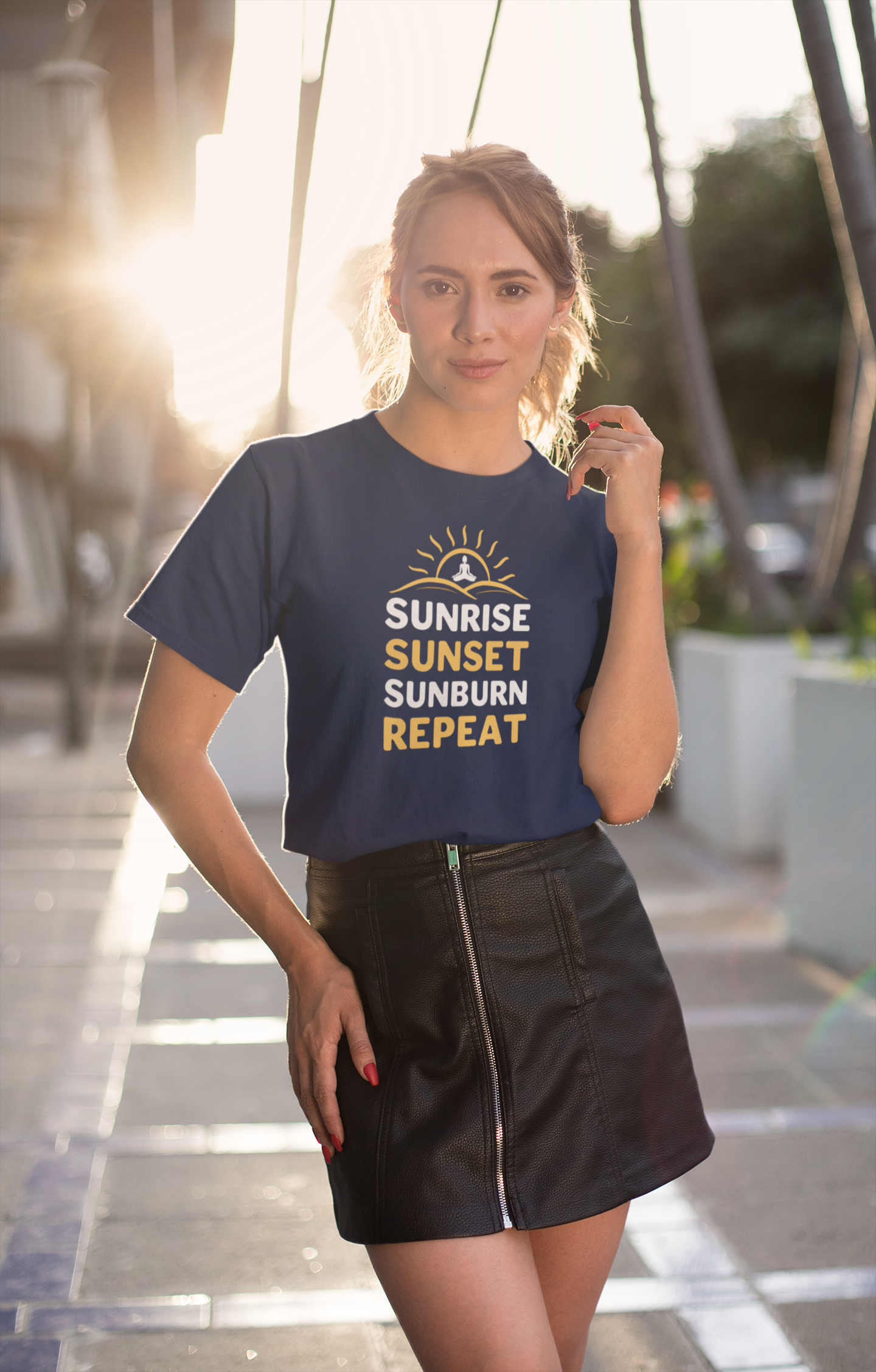 Sunrise Sunset Sunburn Repeat | Women's Cotton T-Shirt