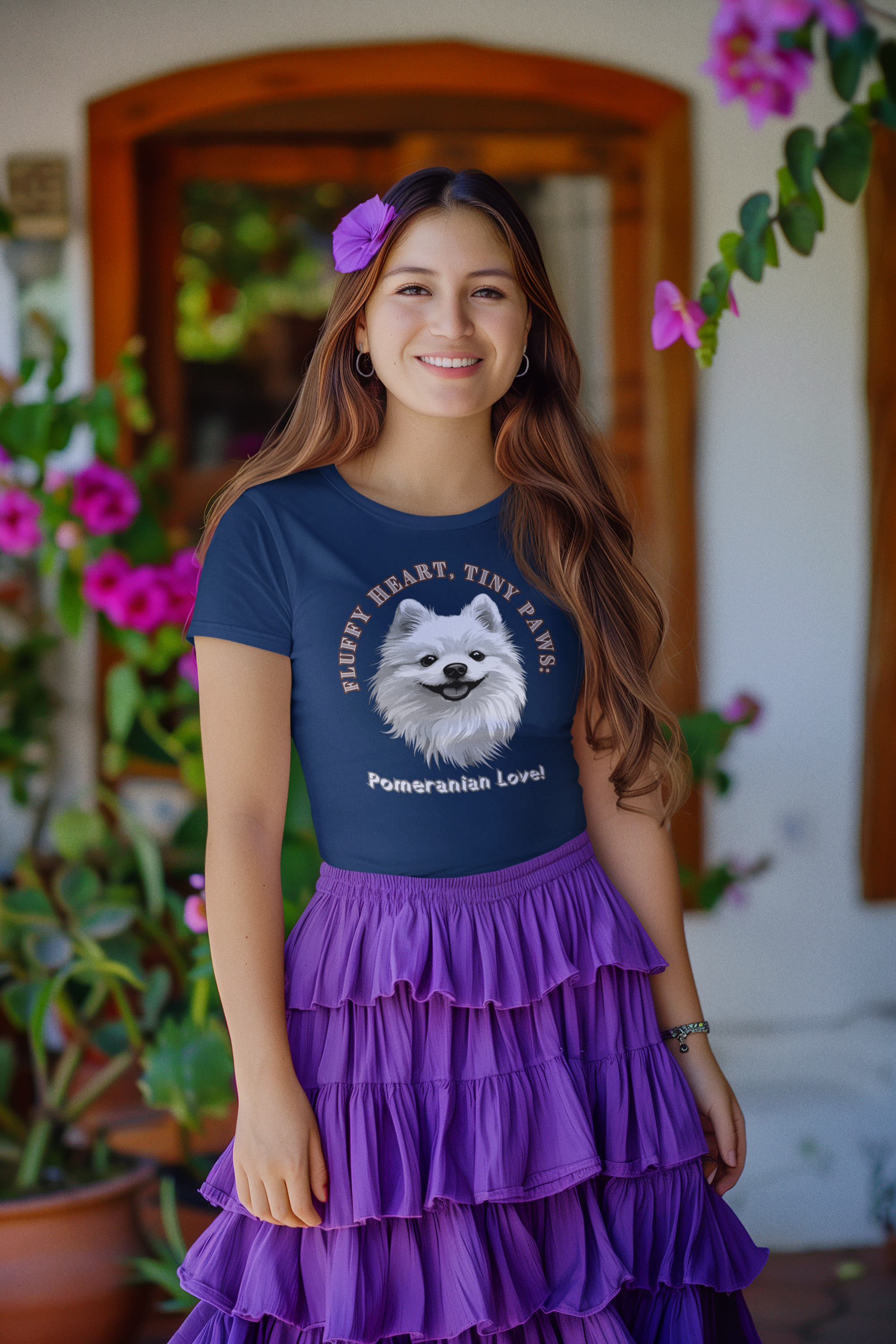 Fluffy Heart, Tiny Paws | Pomeranian Love Cotton Tee
