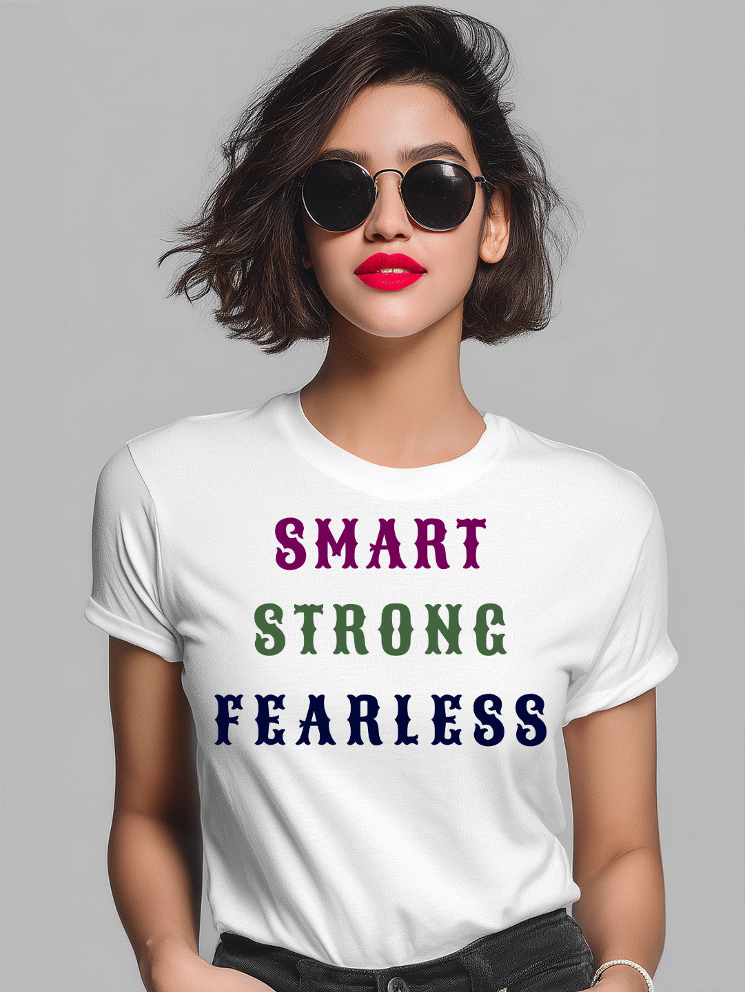 "Smart, Strong, Fearless" Women's Cotton T-Shirt