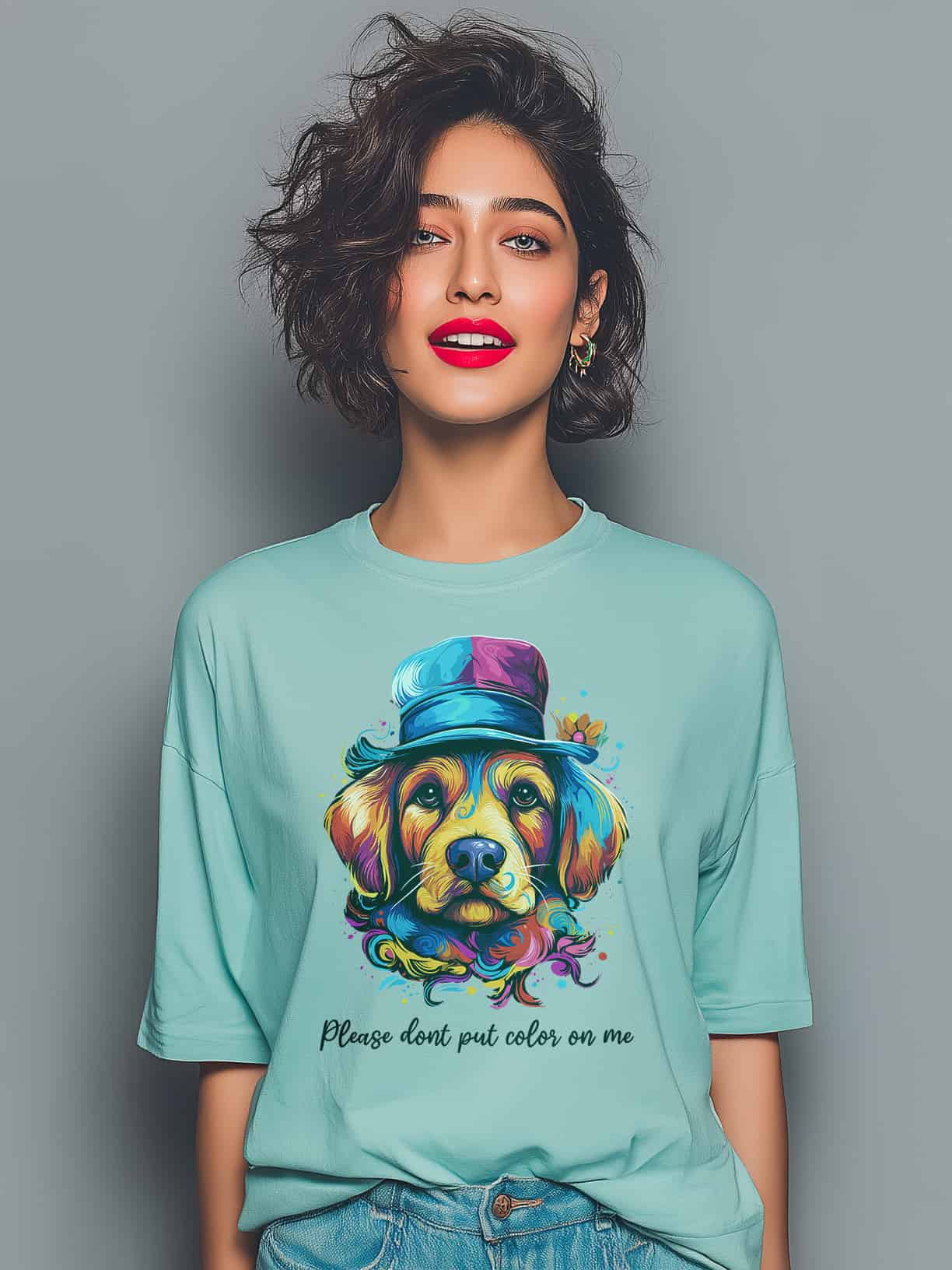 Holi Paw-ty Women's Cotton Oversized Tshirt