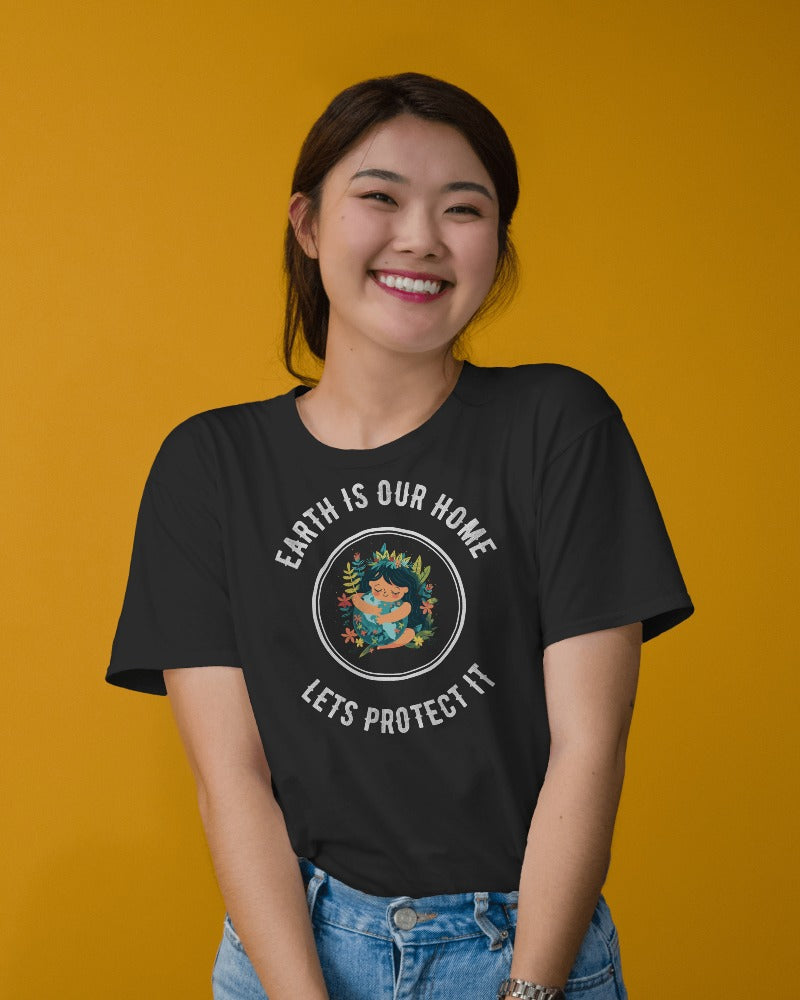 "Earth Is Our Home: Let's Protect It" Women's Cotton T-Shirt