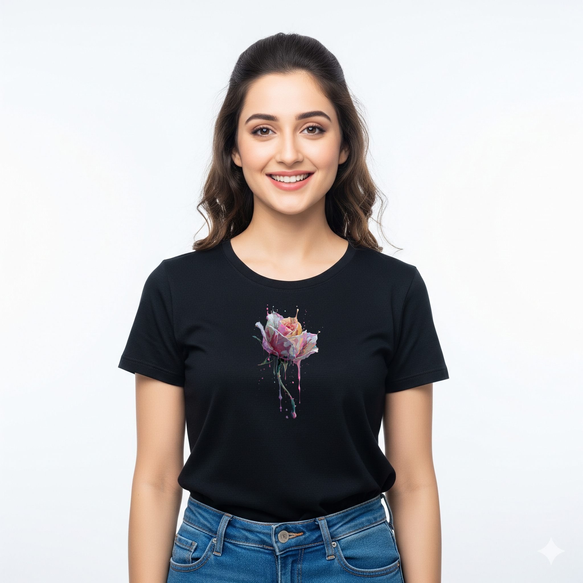 Ethereal Bloom – Cotton Round Neck T-Shirt