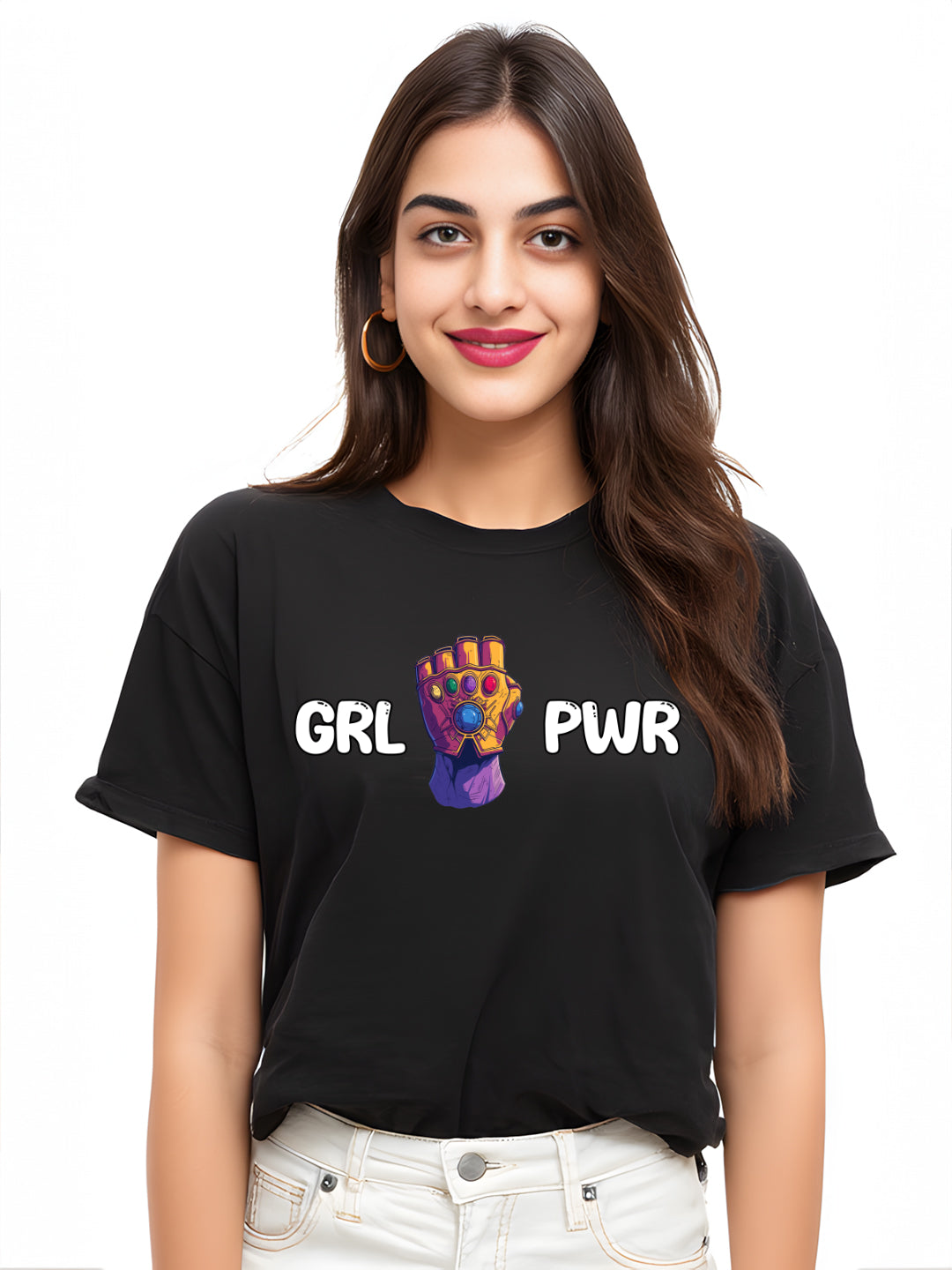 Empower yourself with 'Girl Power' Cotton Oversized T-Shirt