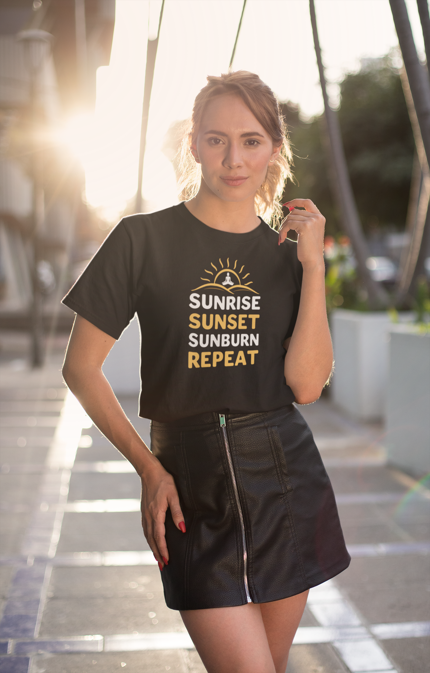 Sunrise Sunset Sunburn Repeat | Women's Cotton T-Shirt