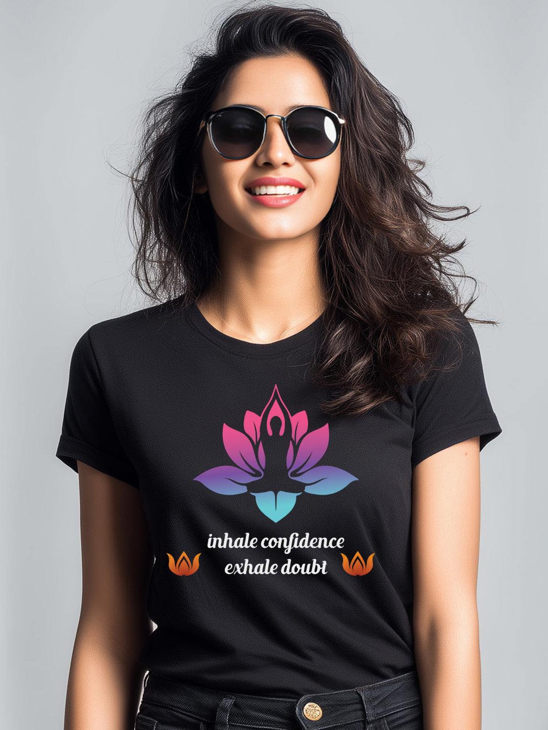"Inhale Confidence, Exhale Doubt" Women's Cotton T-Shirt