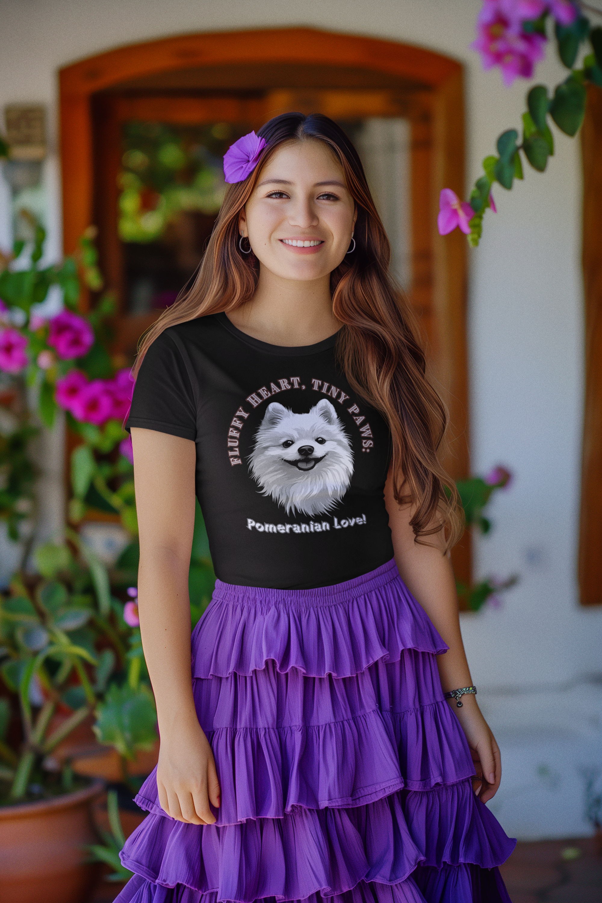 Fluffy Heart, Tiny Paws | Pomeranian Love Cotton Tee