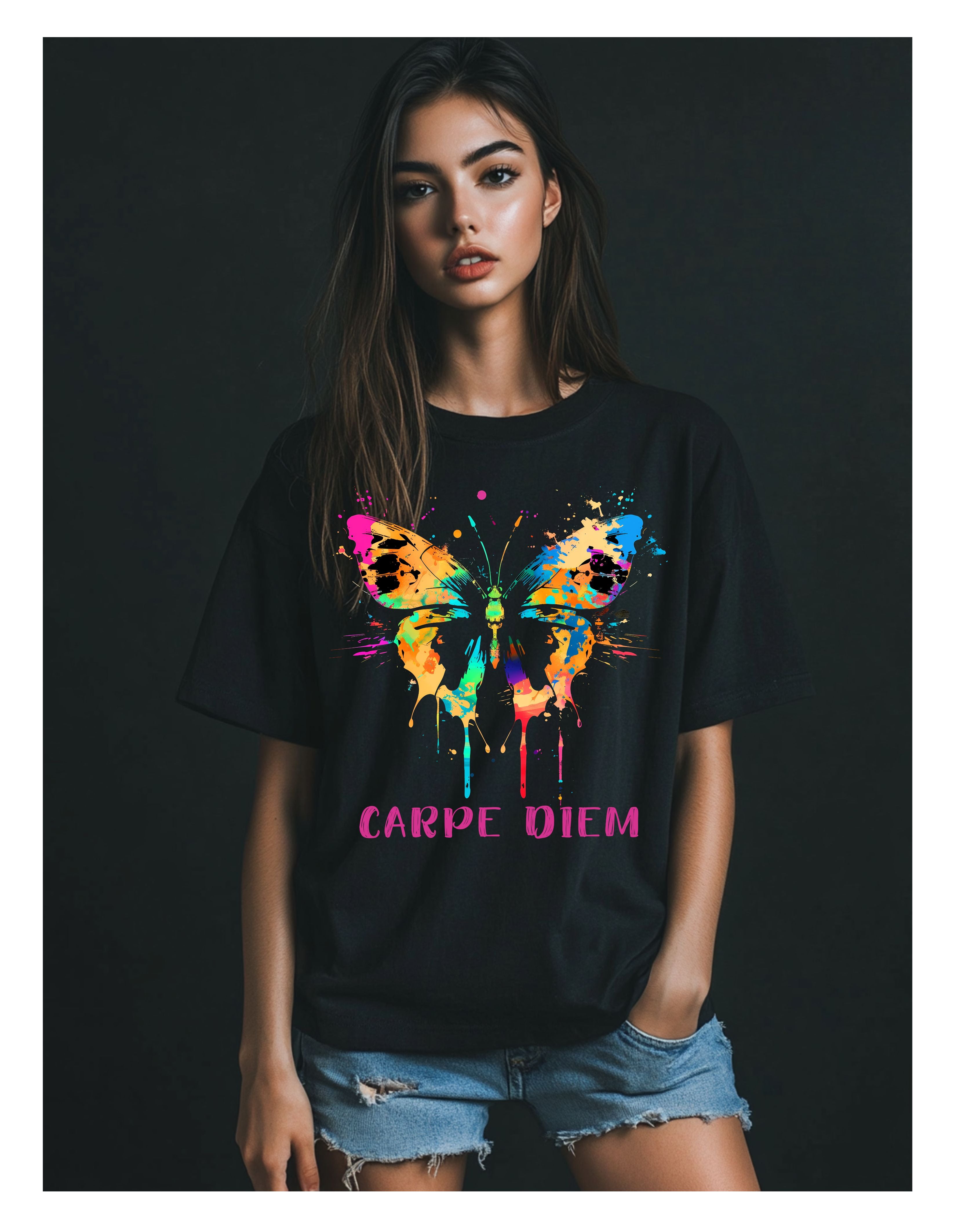 Butterfly Splash Premium Oversized Cotton Tshirt