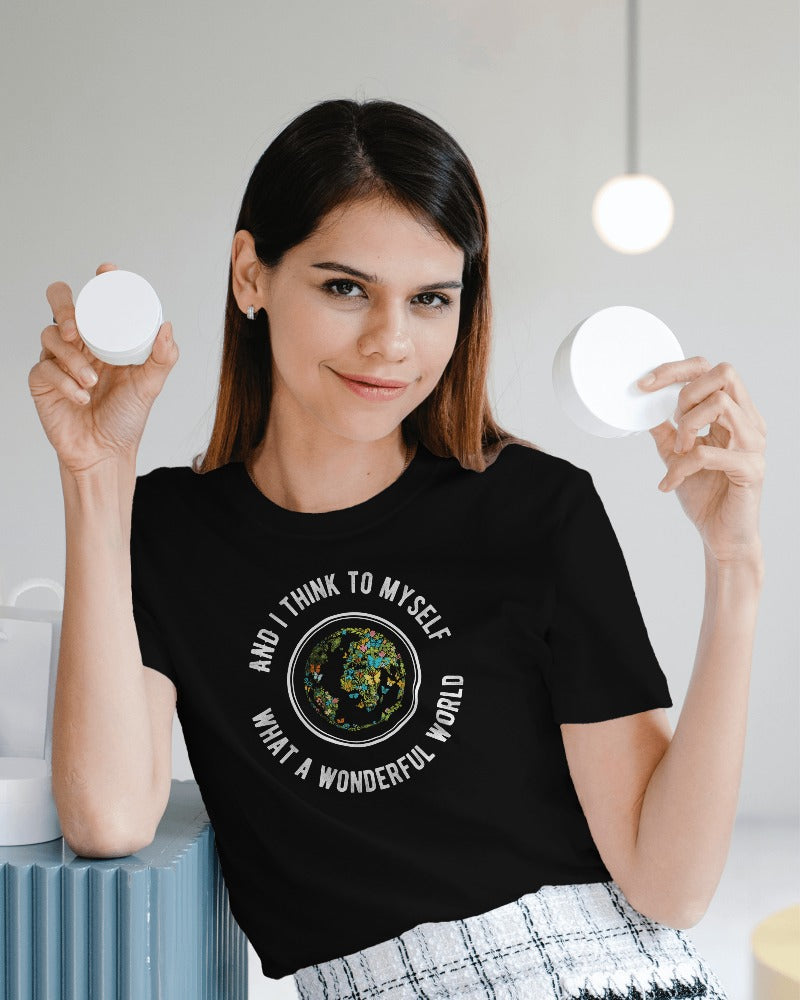 "What a Wonderful World" Women's Cotton T-Shirt