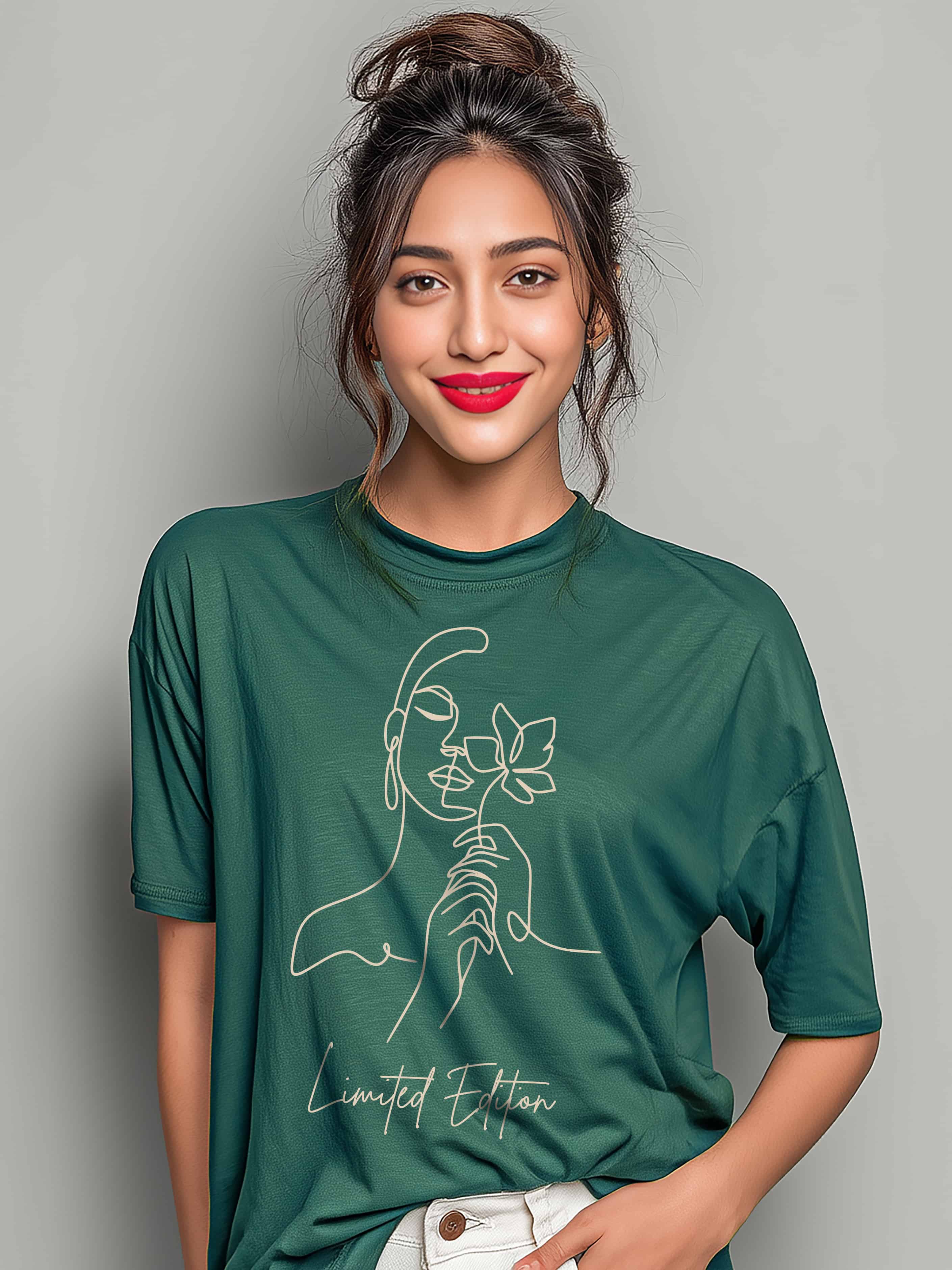 Limited Edition Women's Oversized Cotton T-shirt with Minimalistic Women
