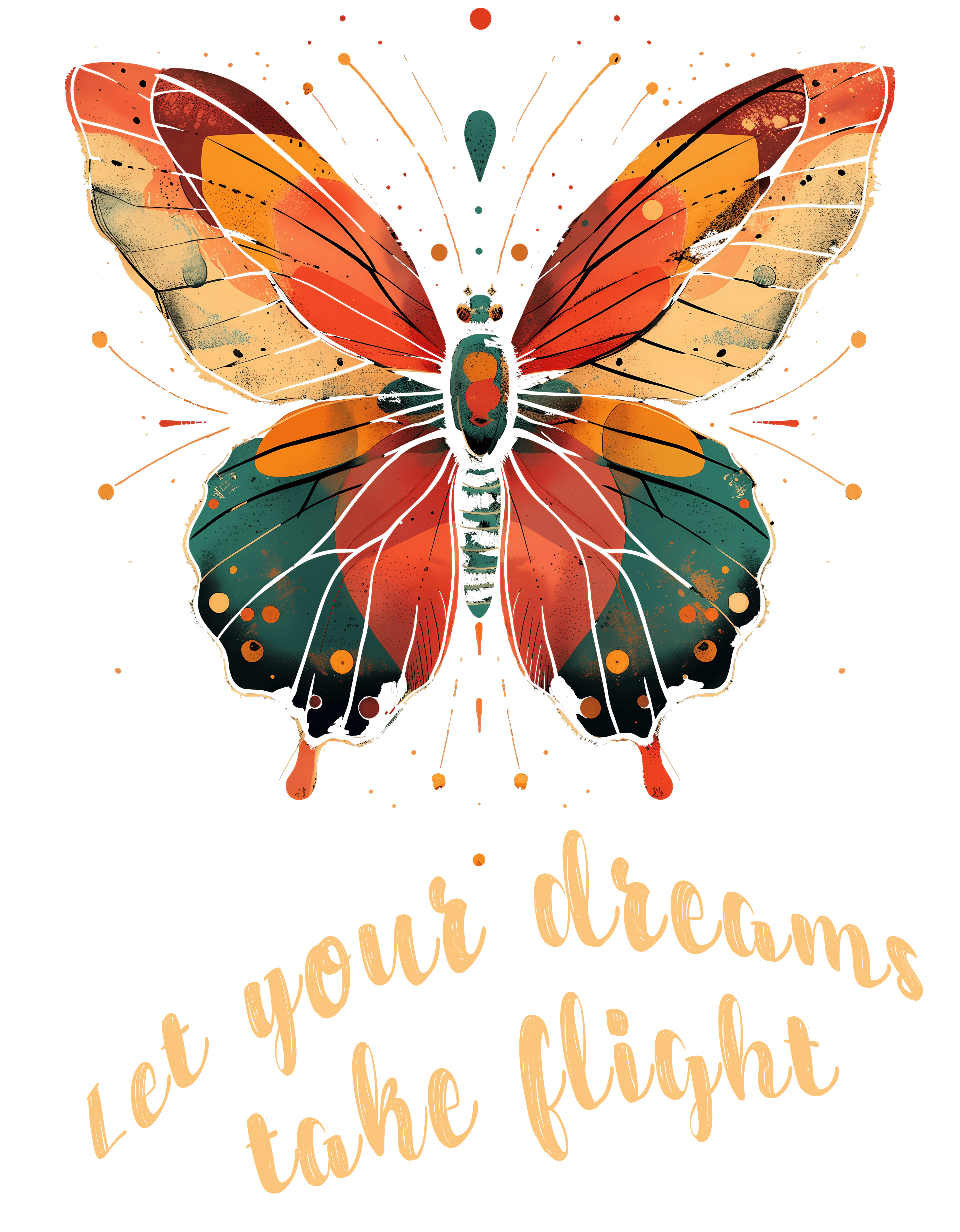 Butterfly Artwork Watercolor Premium Oversized Cotton Tshirt