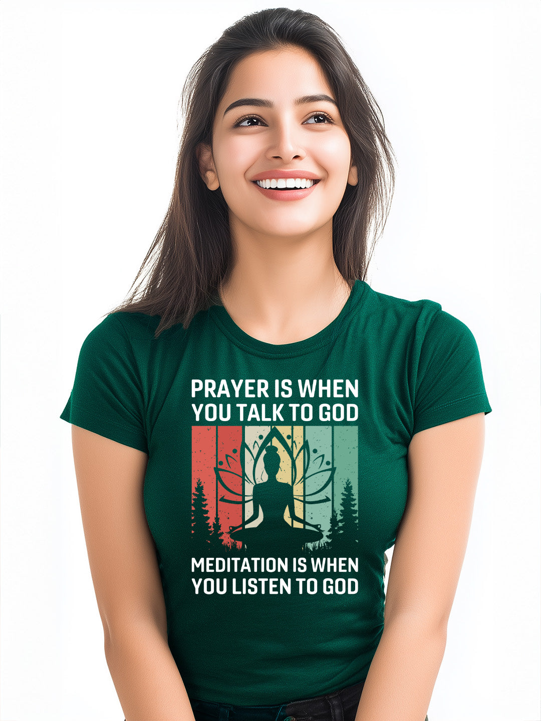 "Prayer and Meditation" Women's Graphic Cotton  T-Shirt