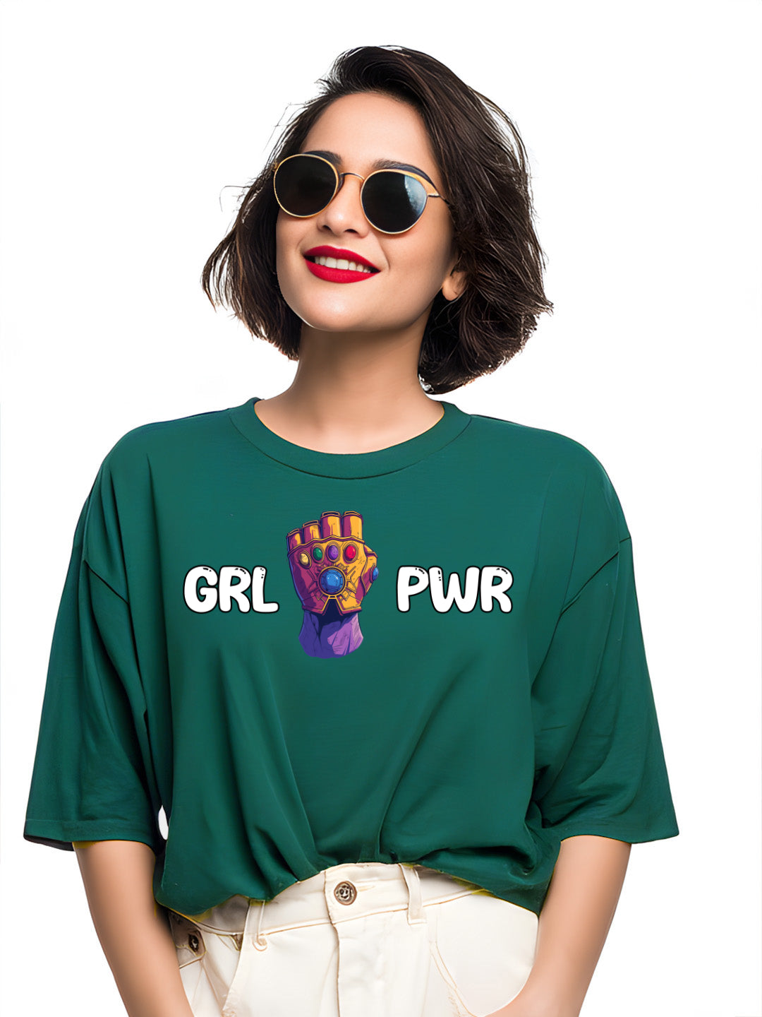 Empower yourself with 'Girl Power' Cotton Oversized T-Shirt