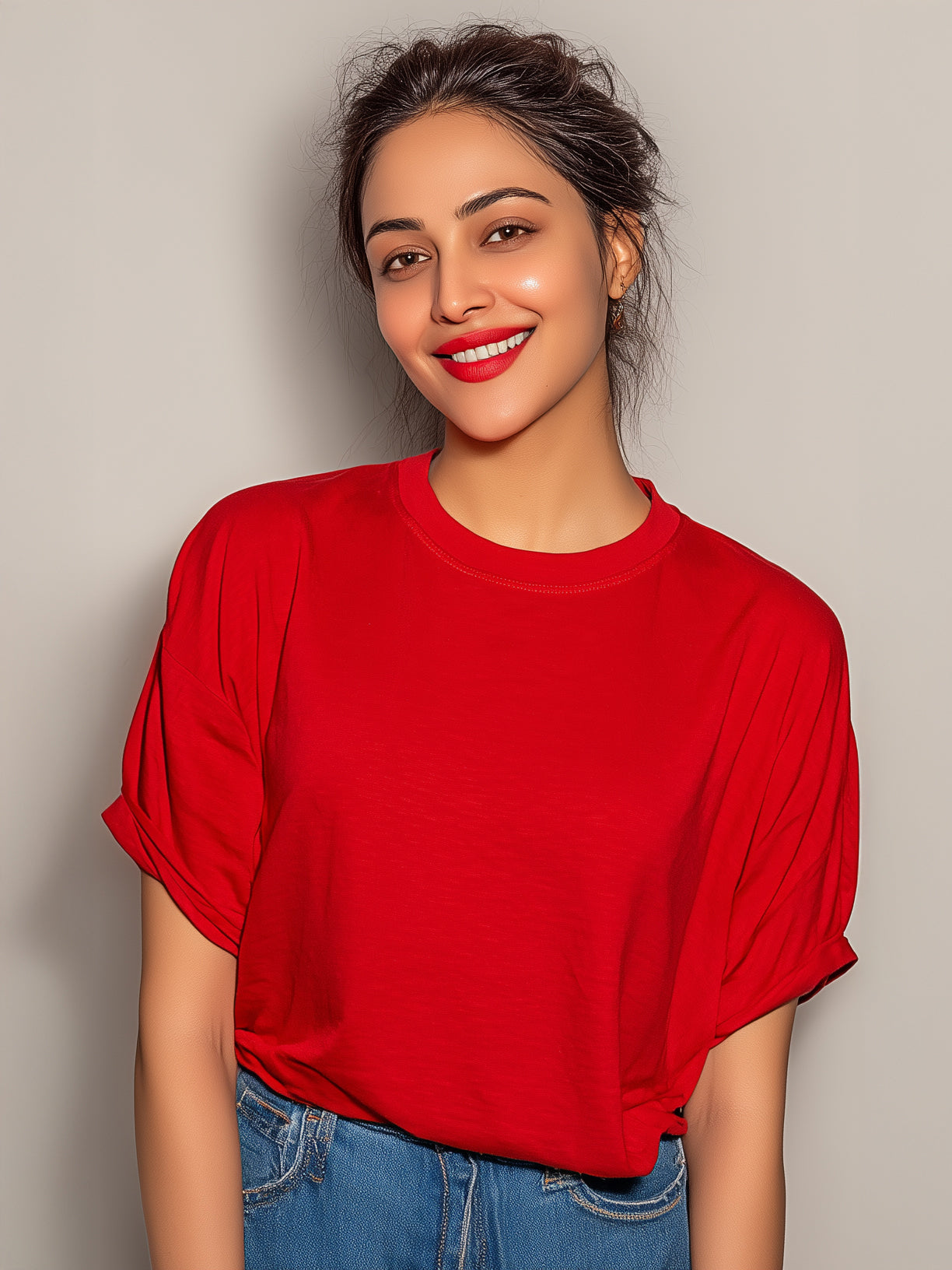 Plain Red Oversized T-Shirt