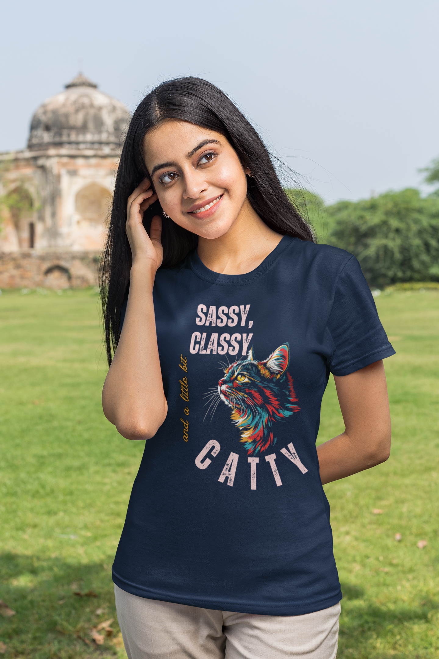 Sassy, Classy & a Little Bit Catty |  Graphic Cotton T-Shirt