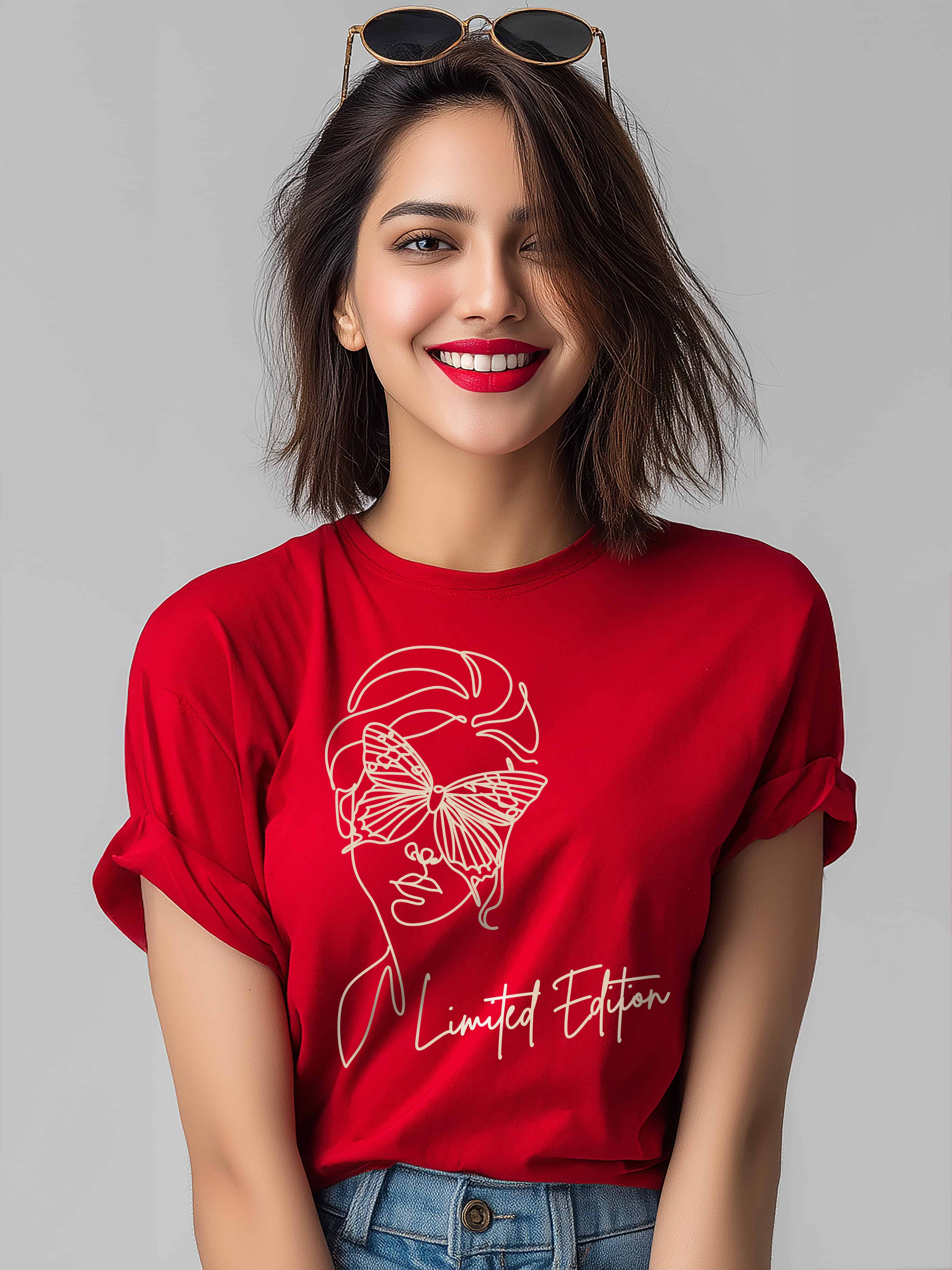 Abstract Butterfly Face Design- Limited Edition Women's Cotton Oversized T-Shirt