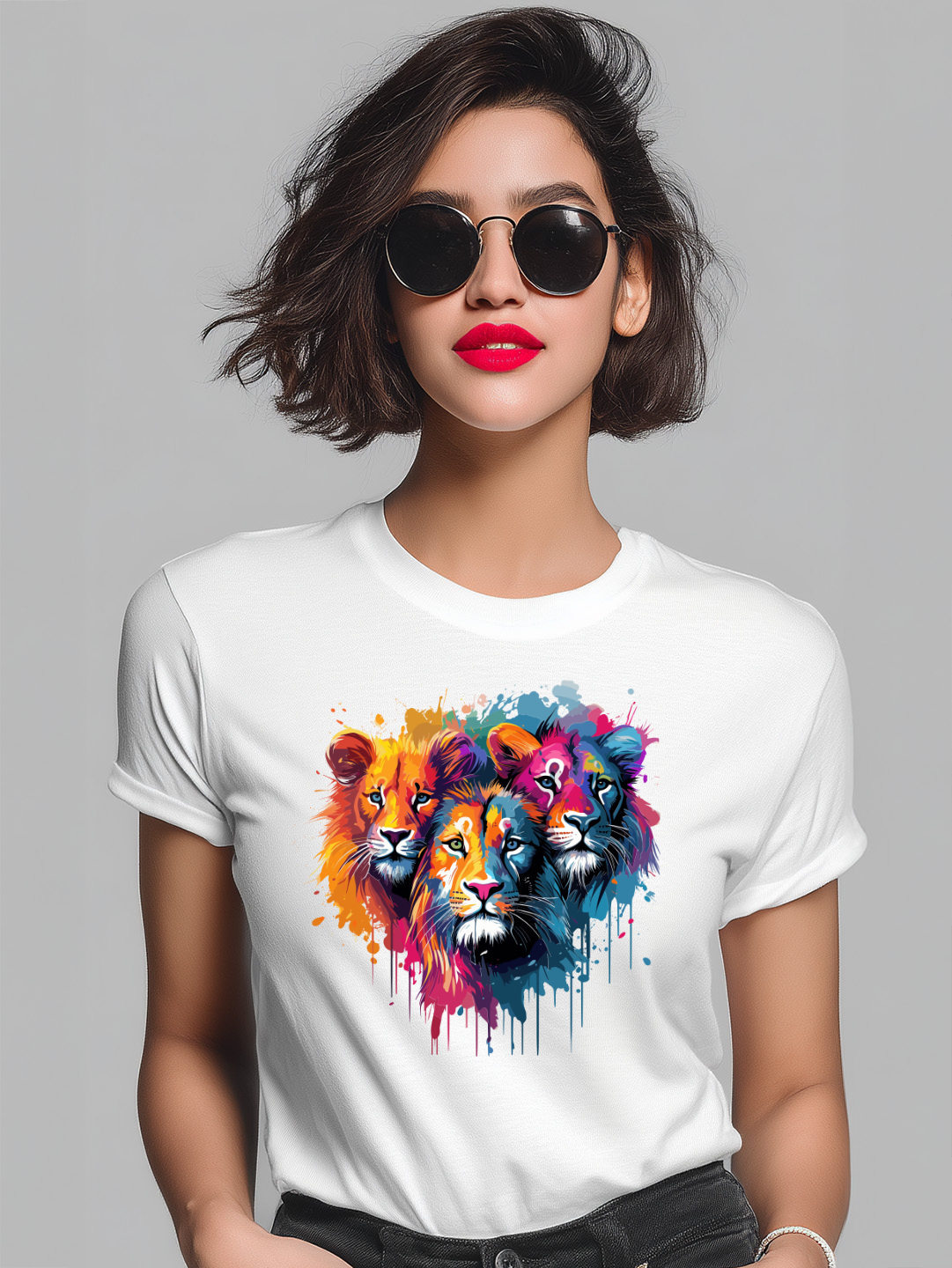 "Roar of Colors" Women's Graphic Cotton T-Shirt