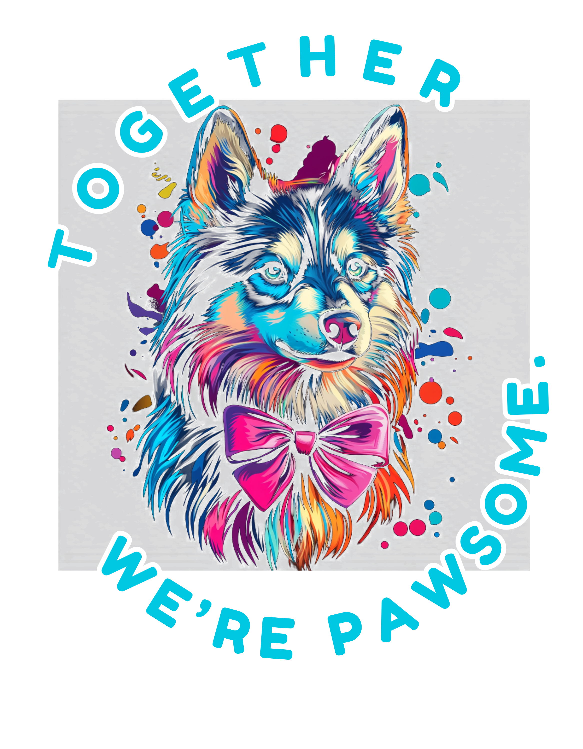 Together We’re Pawsome | Oversized Dog Graphic Cotton Tee