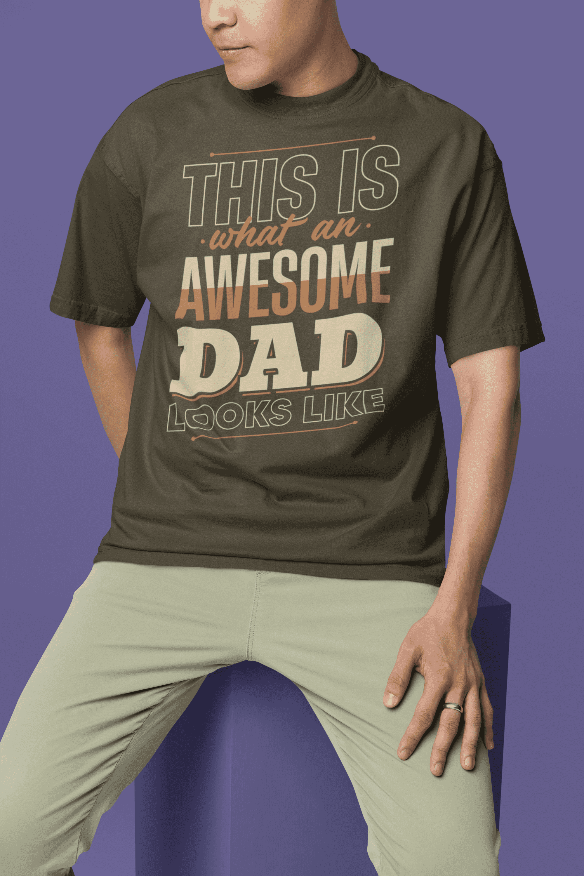 "This Is What an Awesome Dad Looks Like"  Father's Day Special  Men's Oversized Cotton T-Shirt