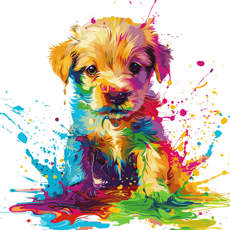 Holi special t shirt for women with Color Splash Puppy design|Storeily