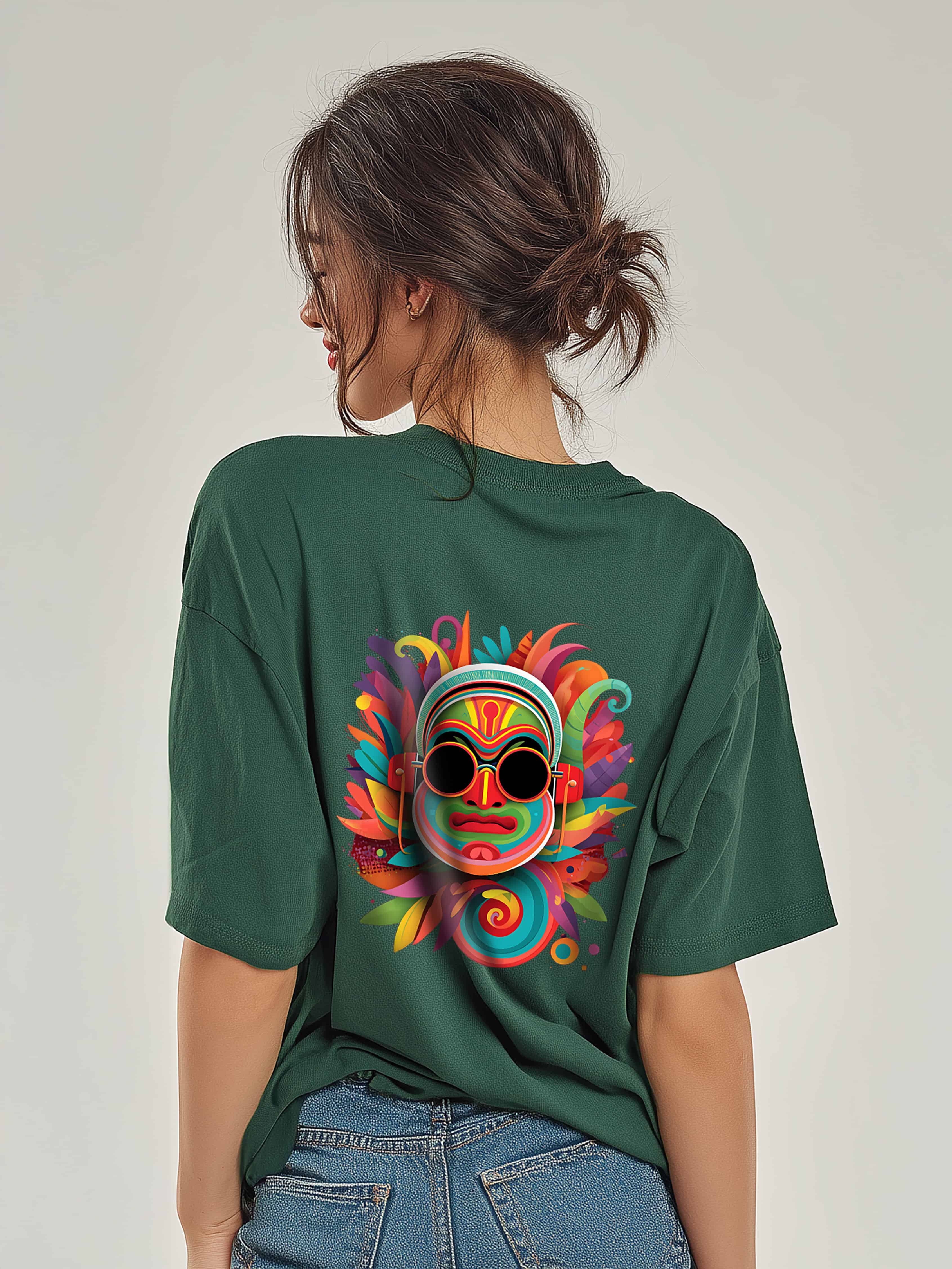 Tribal Groove Oversized Cotton T-Shirt