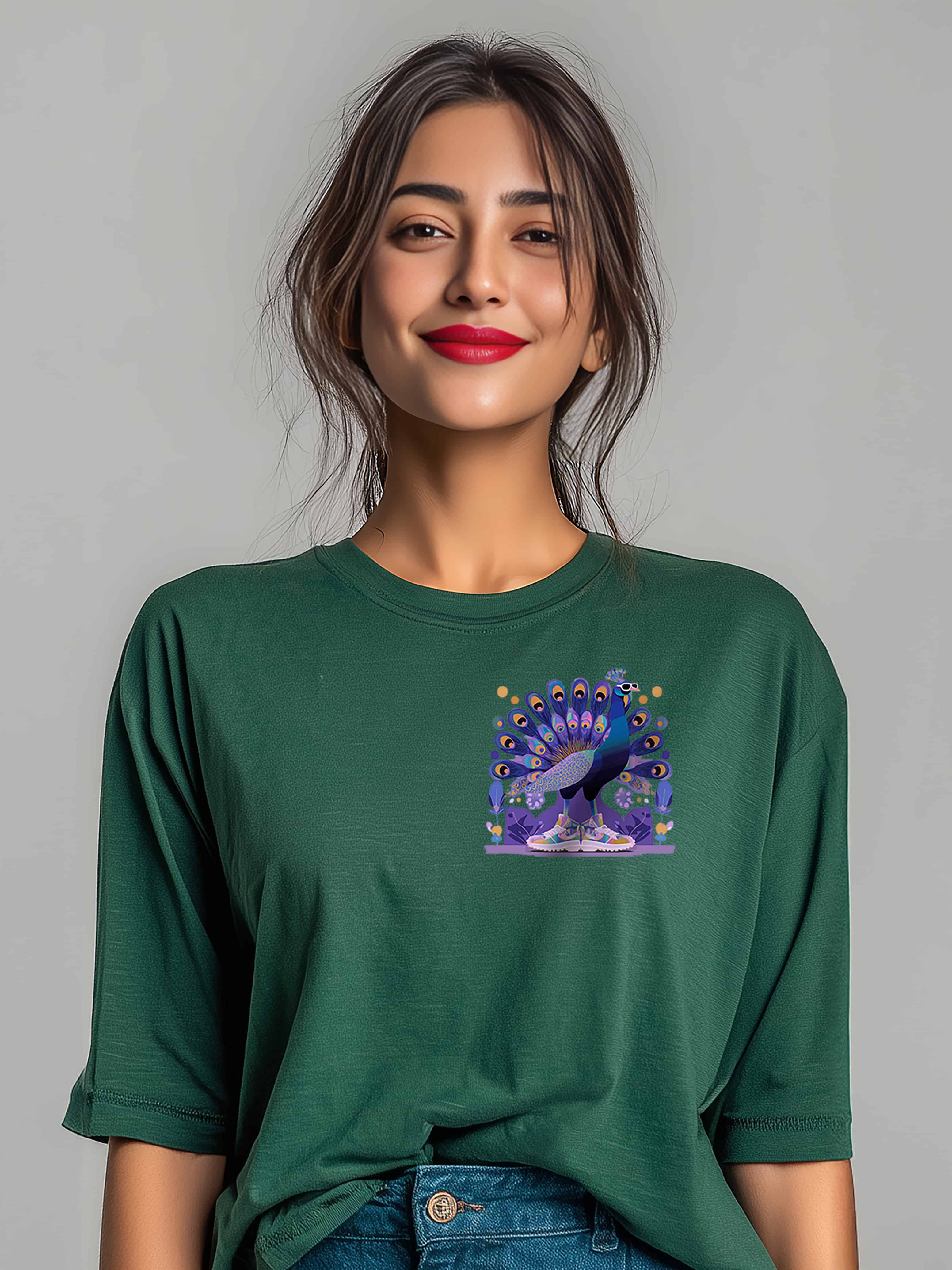 Peacock Flex Oversized Cotton T-Shirt
