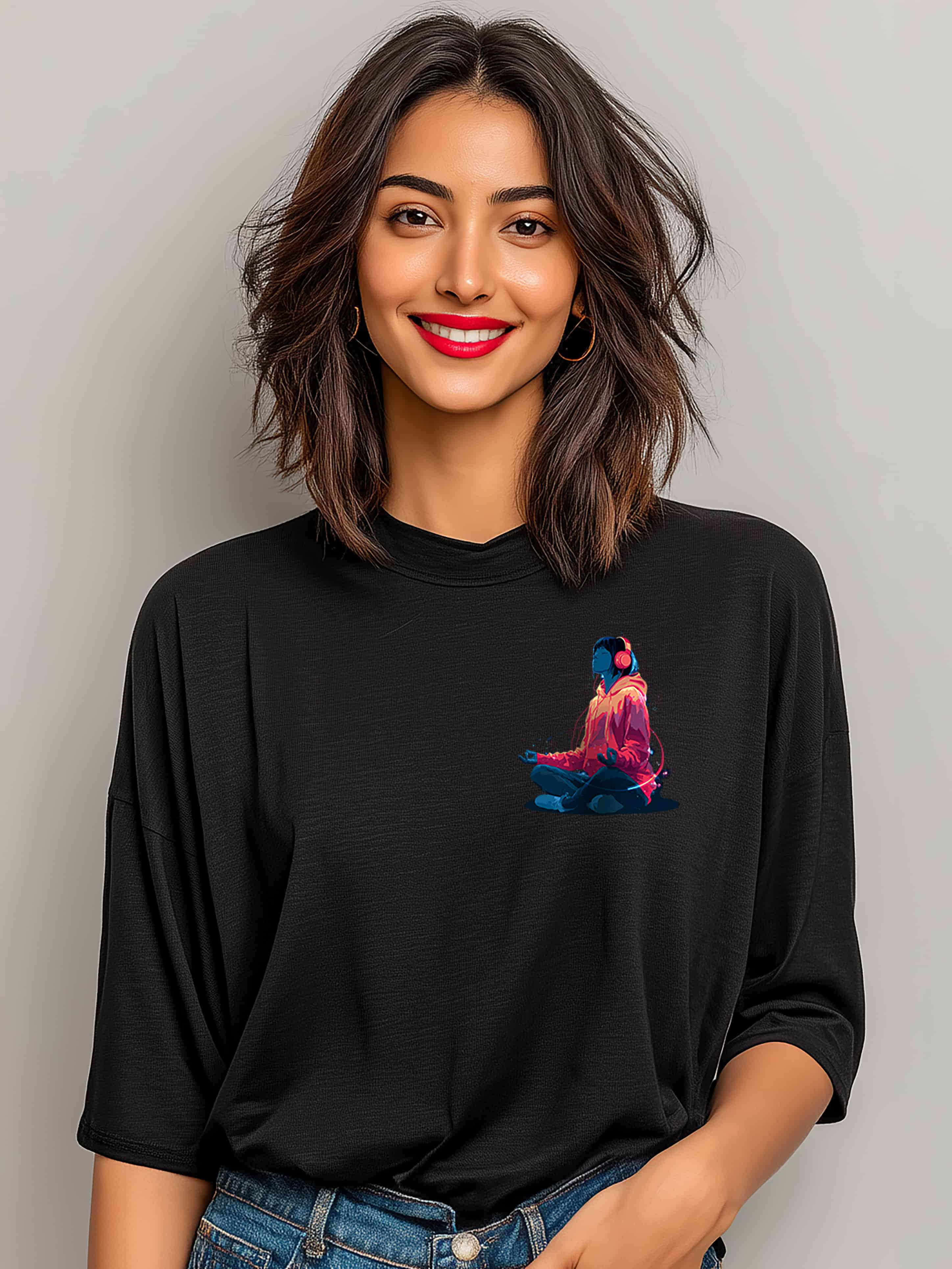 Zen Beats Oversized Cotton T-Shirt
