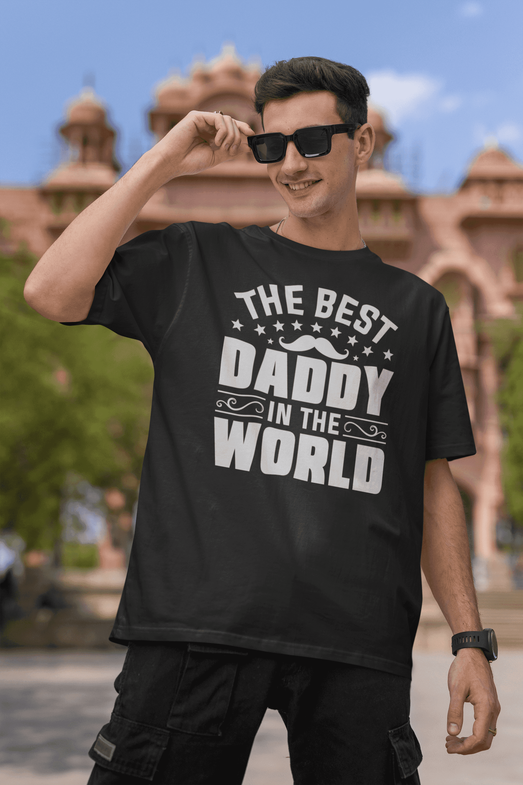 "The Best Daddy in the World" Father's Day Special  Men's Cotton Oversized T-Shirt