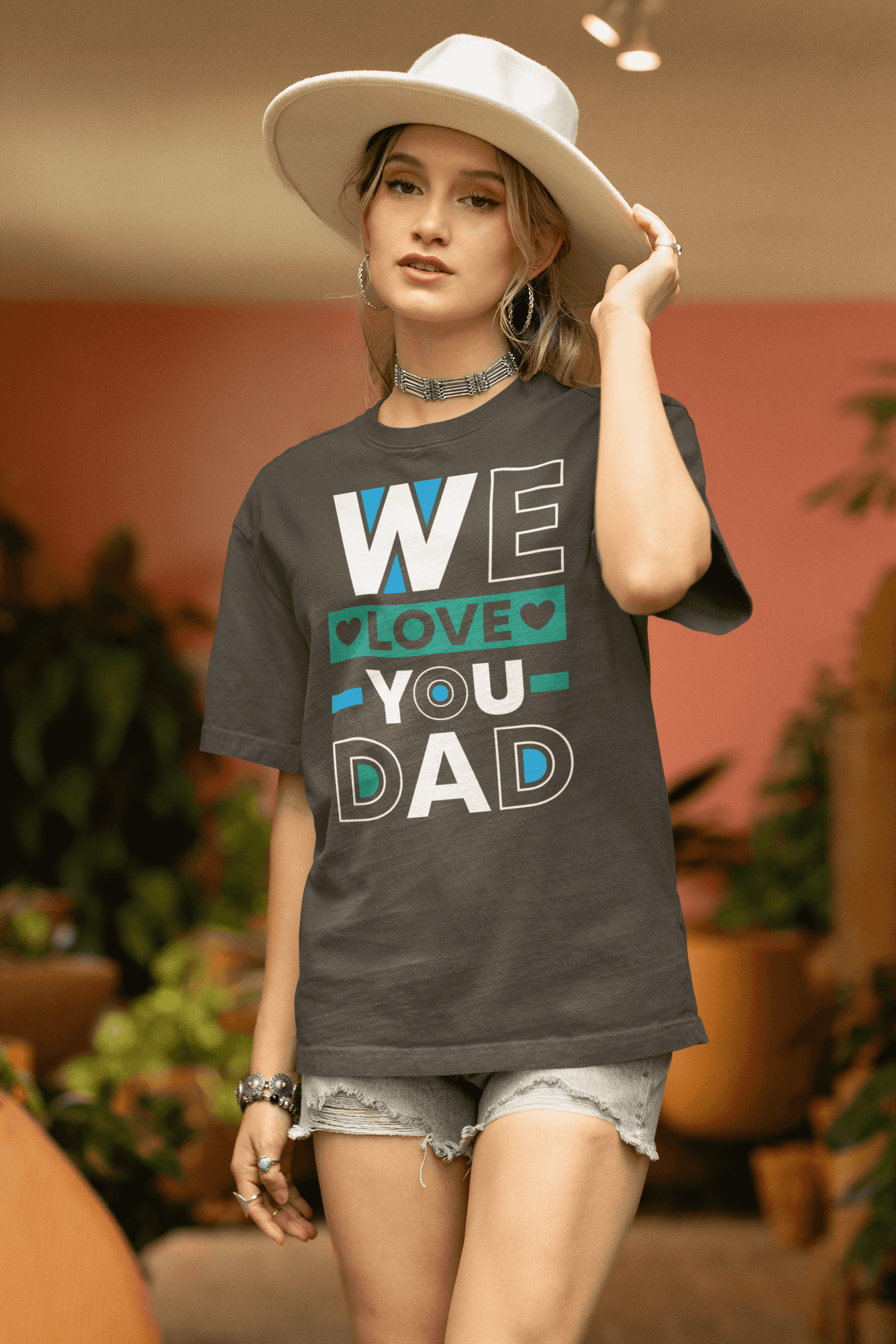 "We Love You Dad" Father's Day Special  Women's Cotton Oversized T-Shirt