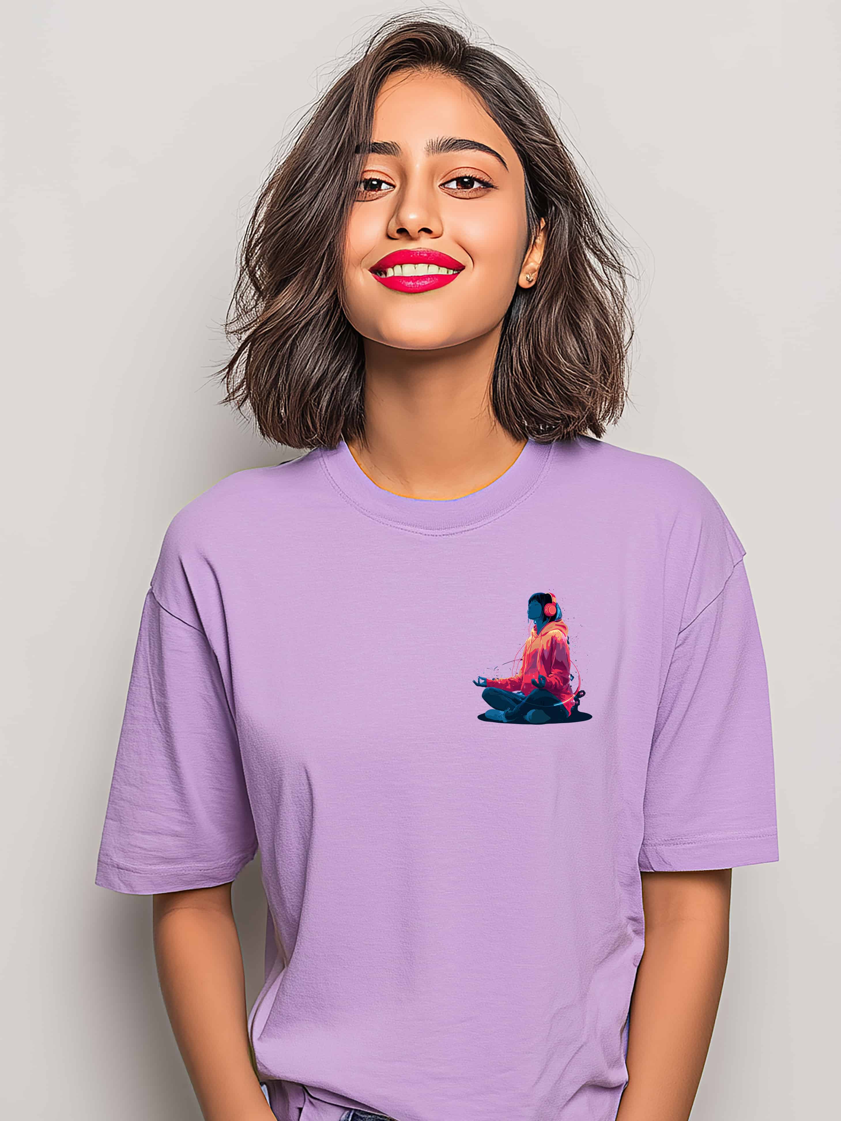 Zen Beats Oversized Cotton T-Shirt