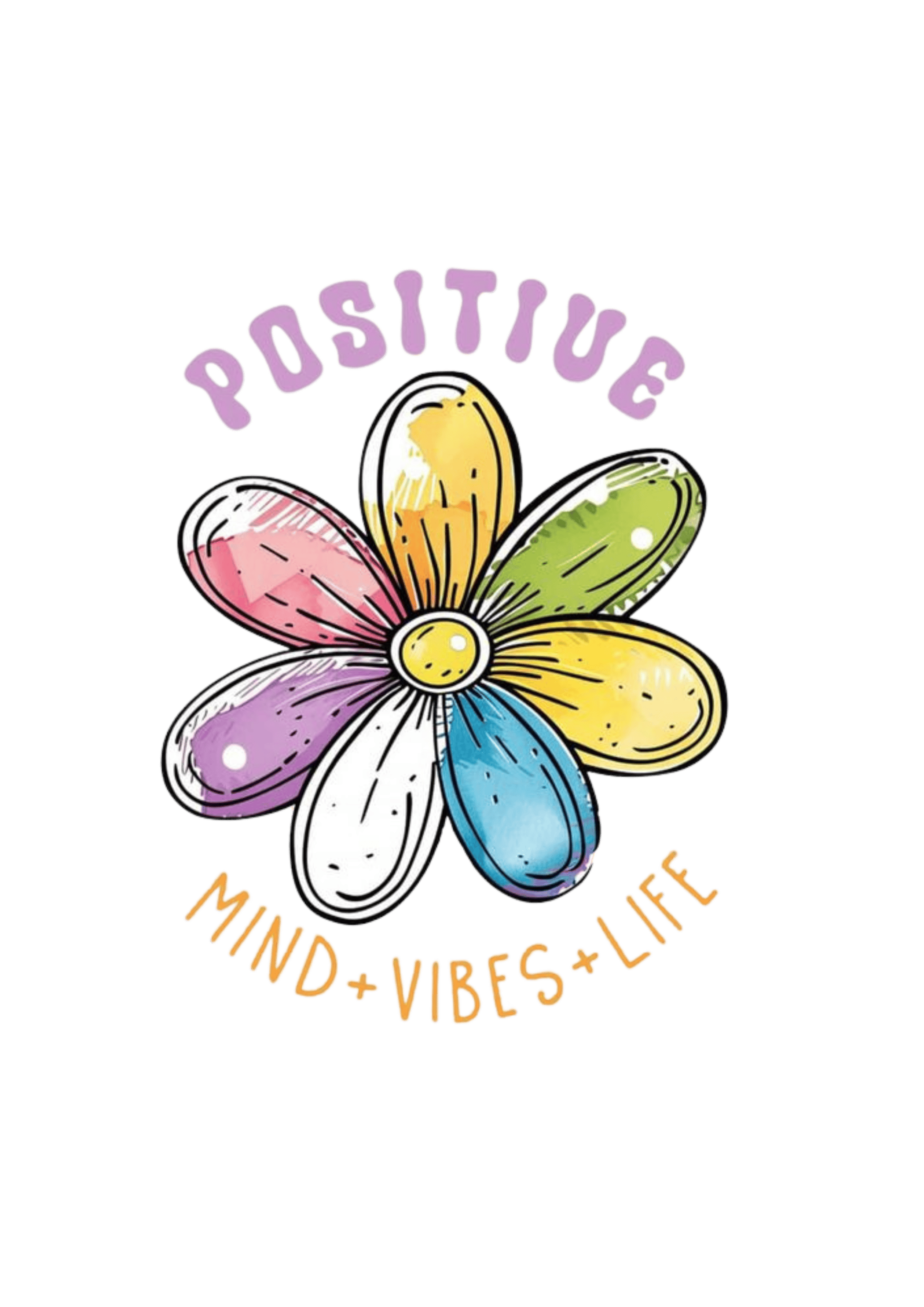 Women’s “Positive Mind Vibes Life” Floral Graphic Cotton Tshirt