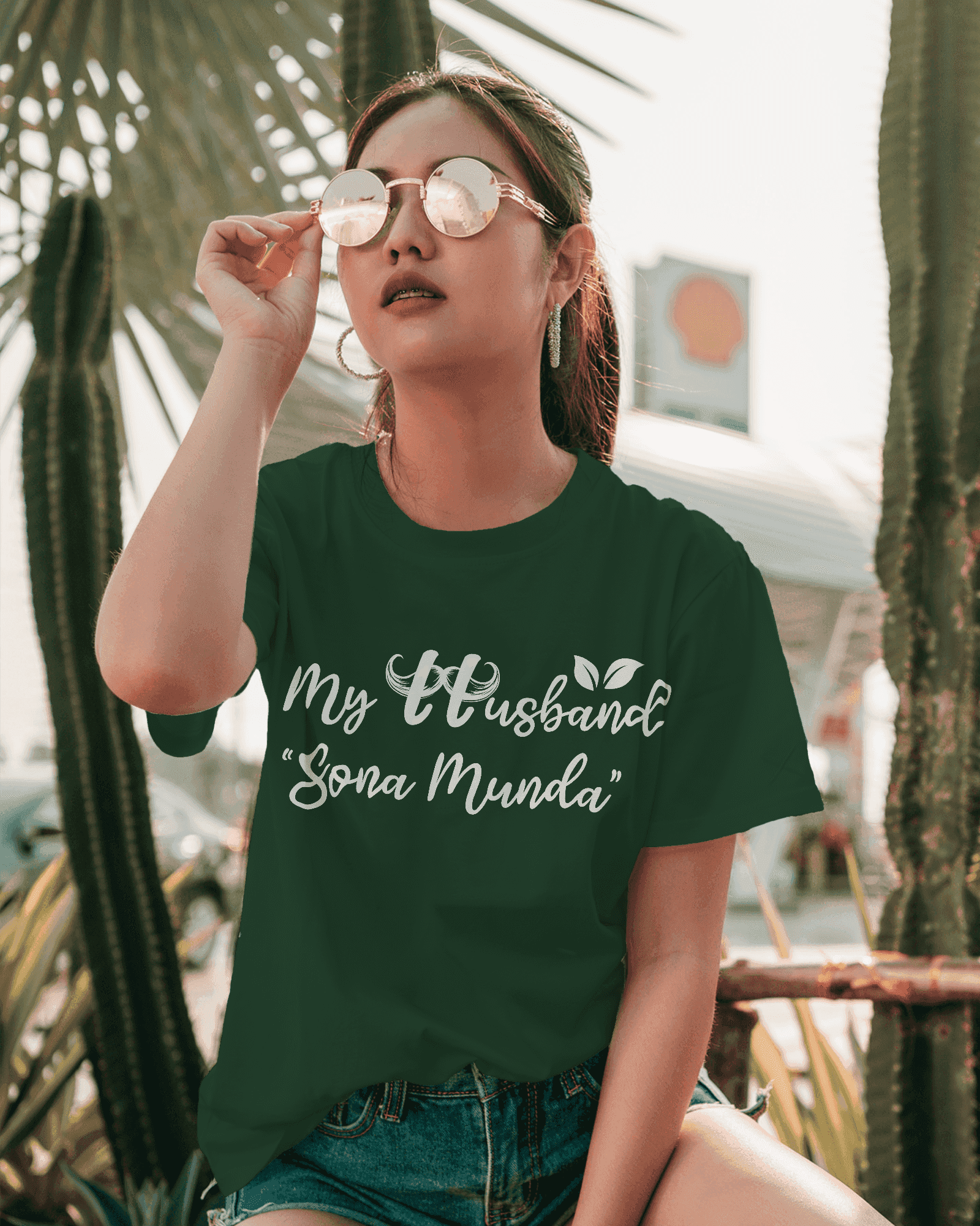 My Husband Sona Munda Women's Cotton T-Shirt