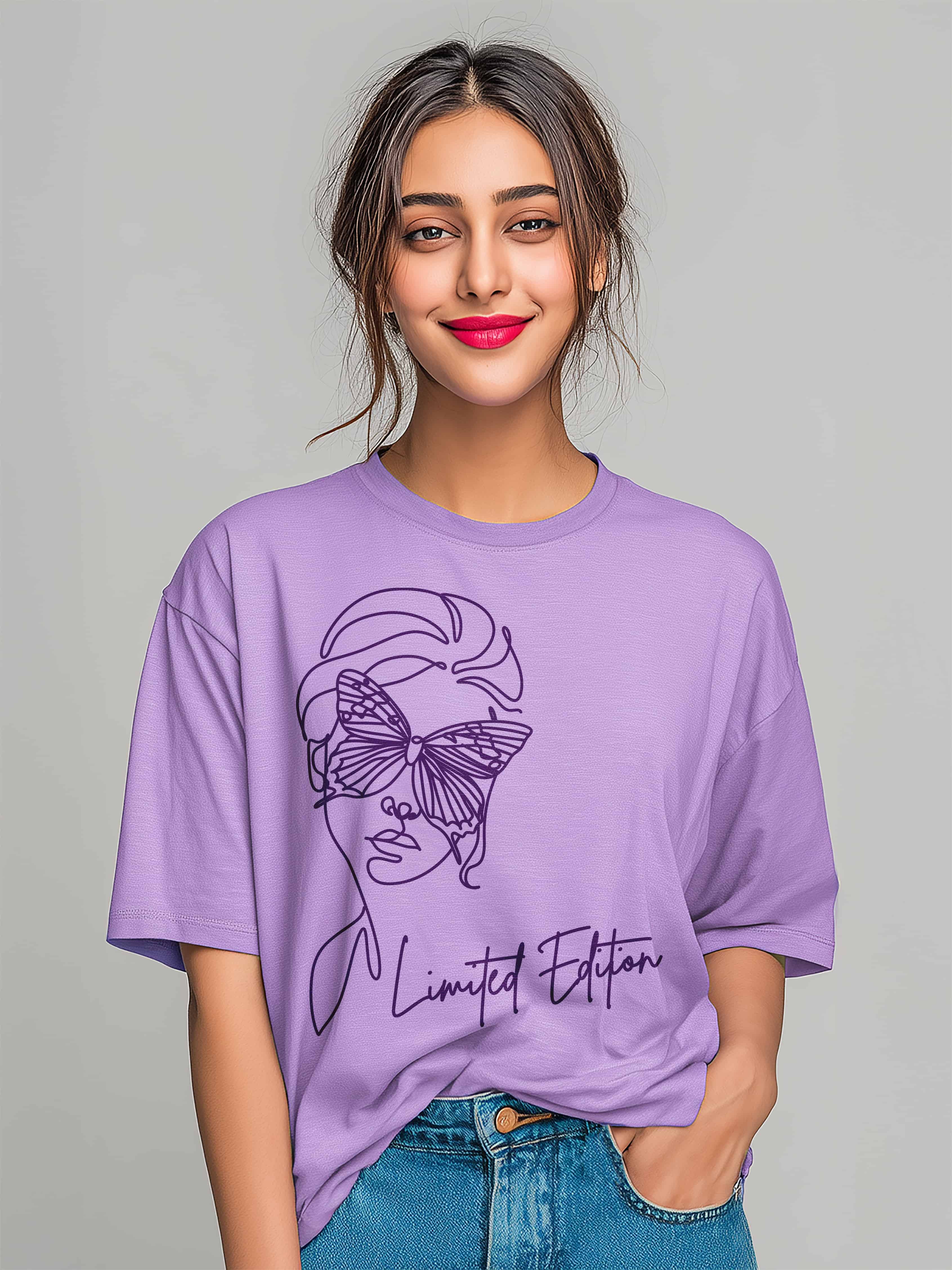 Abstract Butterfly Face Design- Limited Edition Women's Cotton T-Shirt