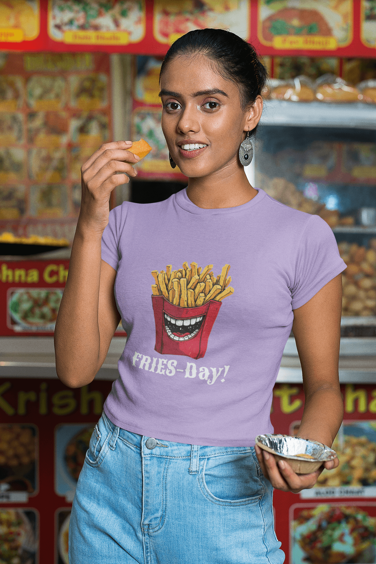 Fries-Day Women's Fun Graphic T-Shirt - Celebrate FriDay