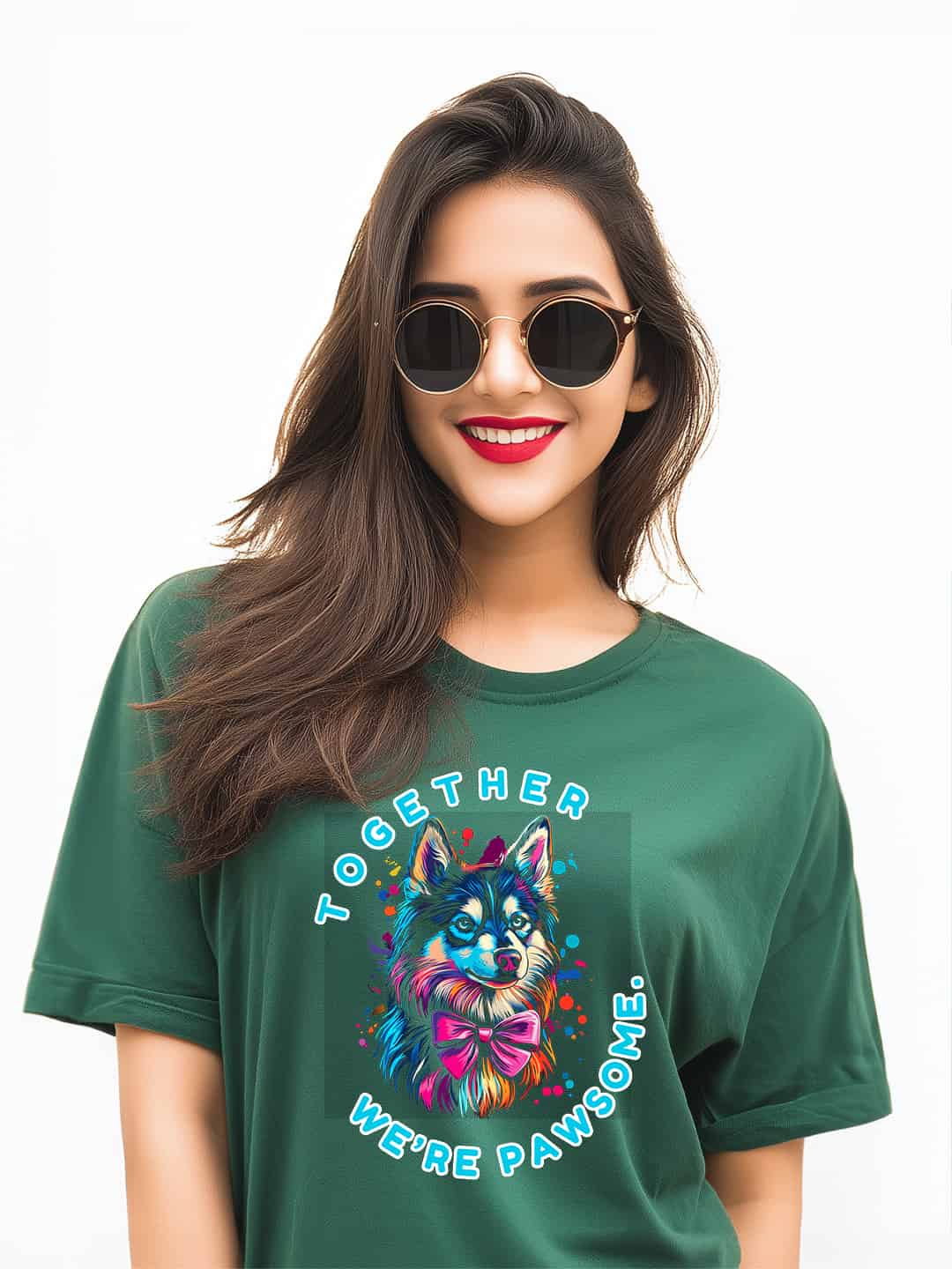 Together We’re Pawsome | Oversized Dog Graphic Cotton Tee