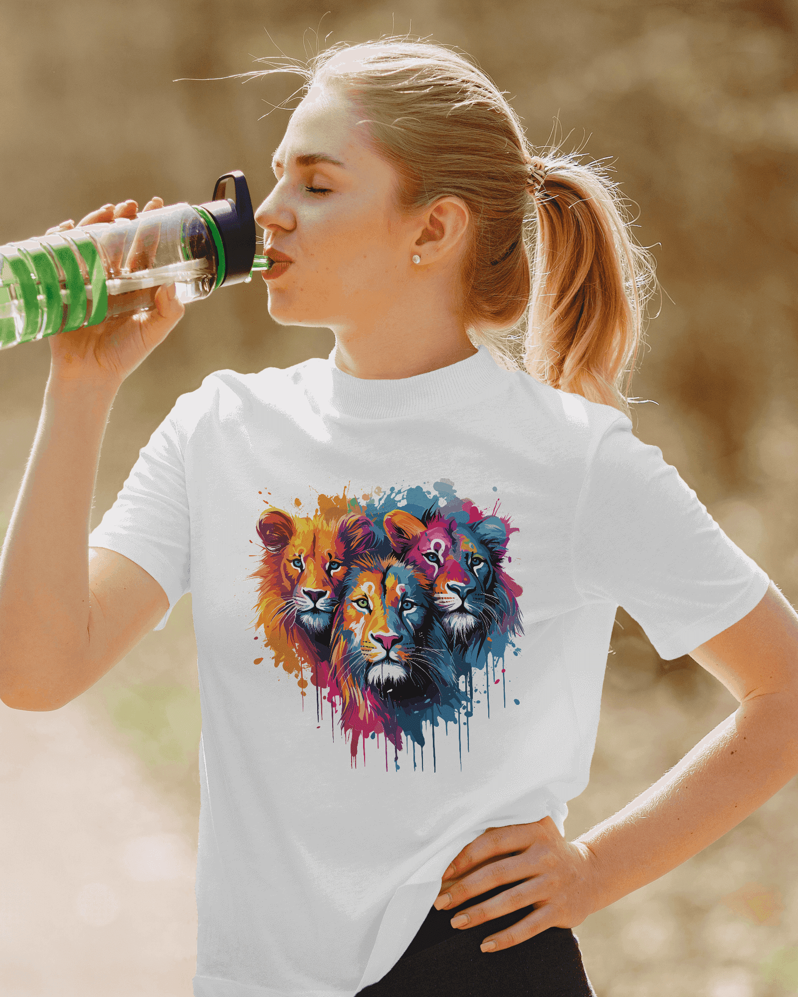 "Roar of Colors" Women's Graphic Cotton T-Shirt