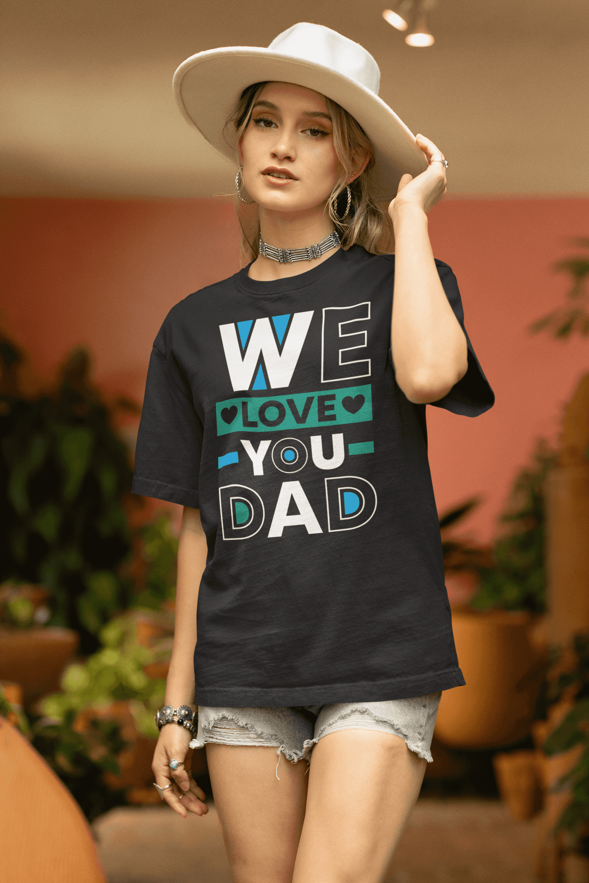 "We Love You Dad" Father's Day Special  Women's Cotton Oversized T-Shirt