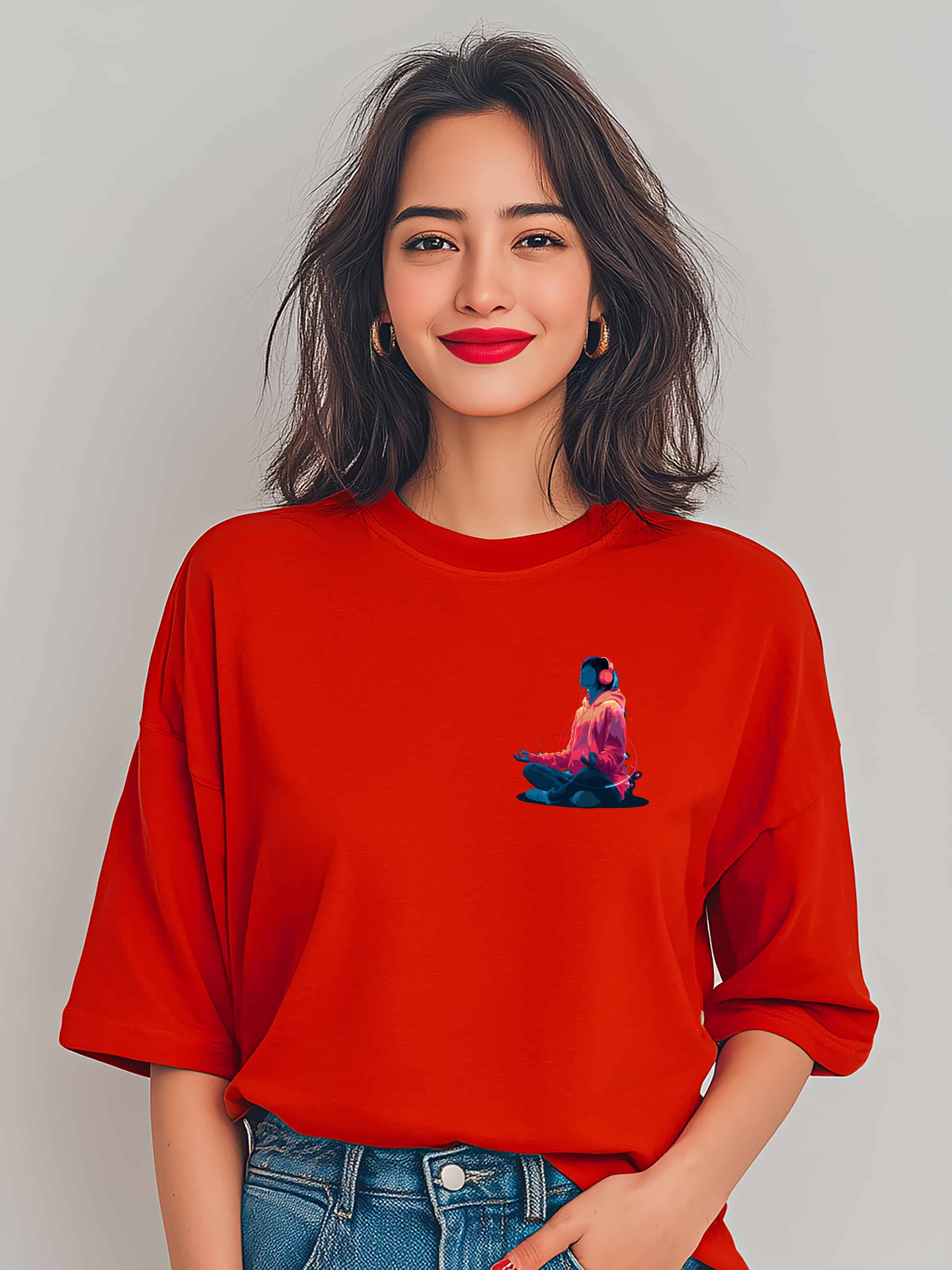 Zen Beats Oversized Cotton T-Shirt
