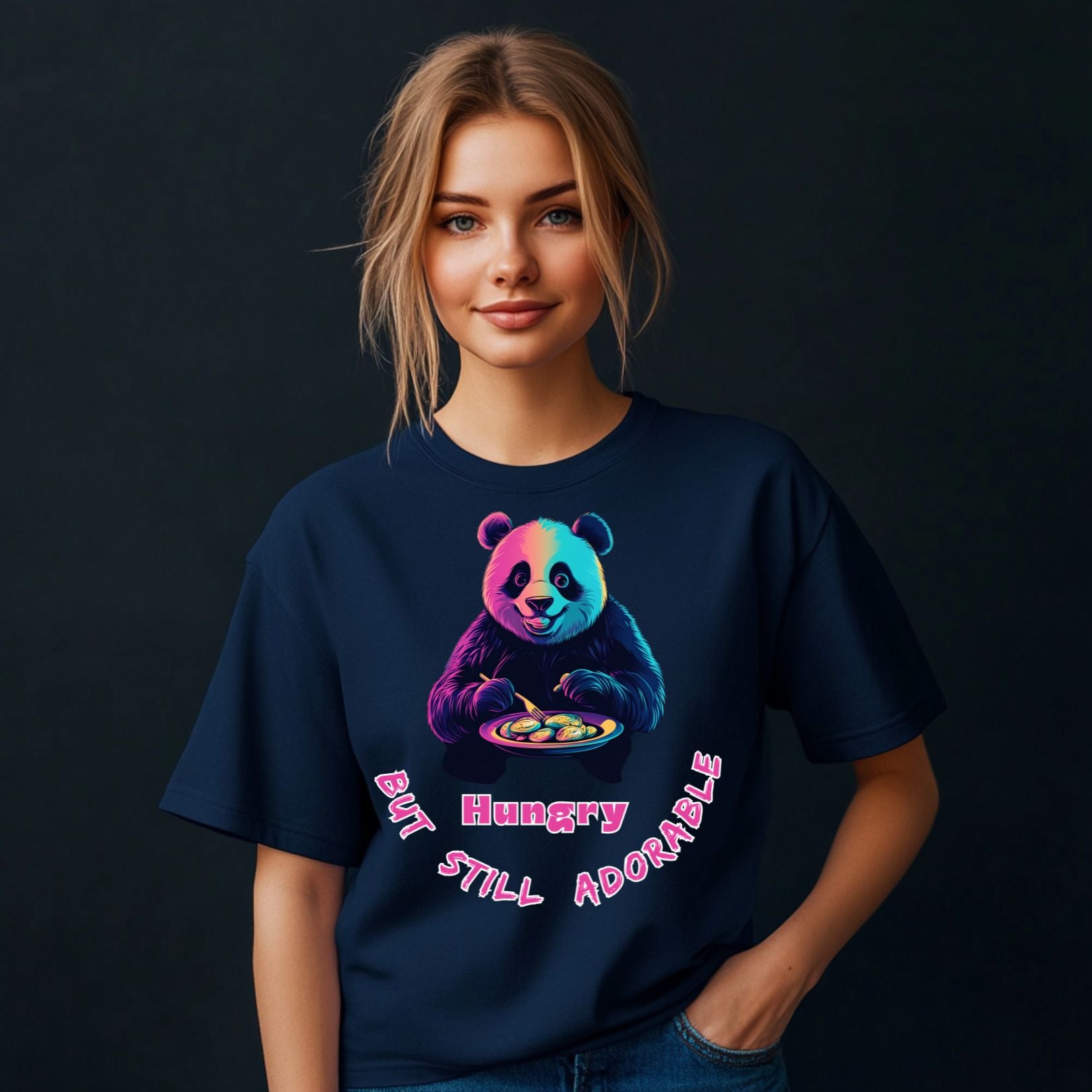 Hungry but Still Adorable | Oversized Women's Graphic Cotton T-Shirt