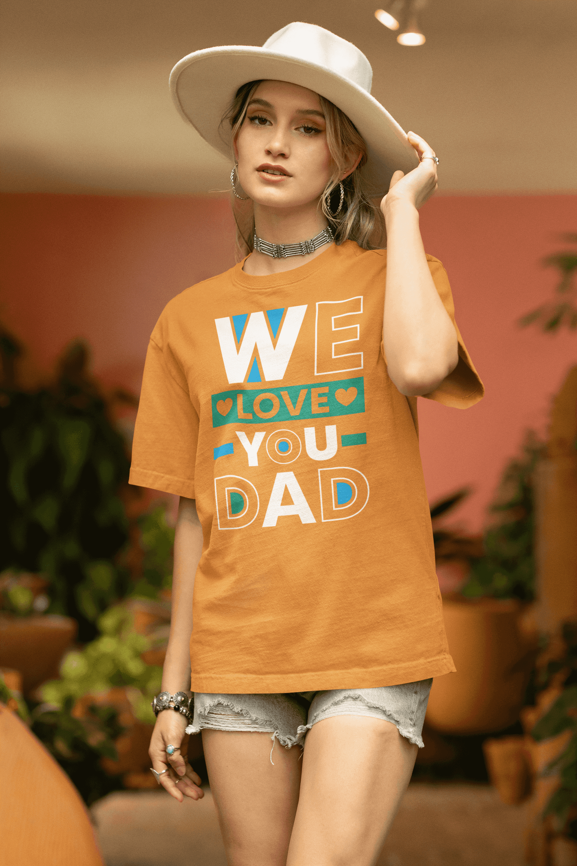 "We Love You Dad" Father's Day Special  Women's Cotton Oversized T-Shirt