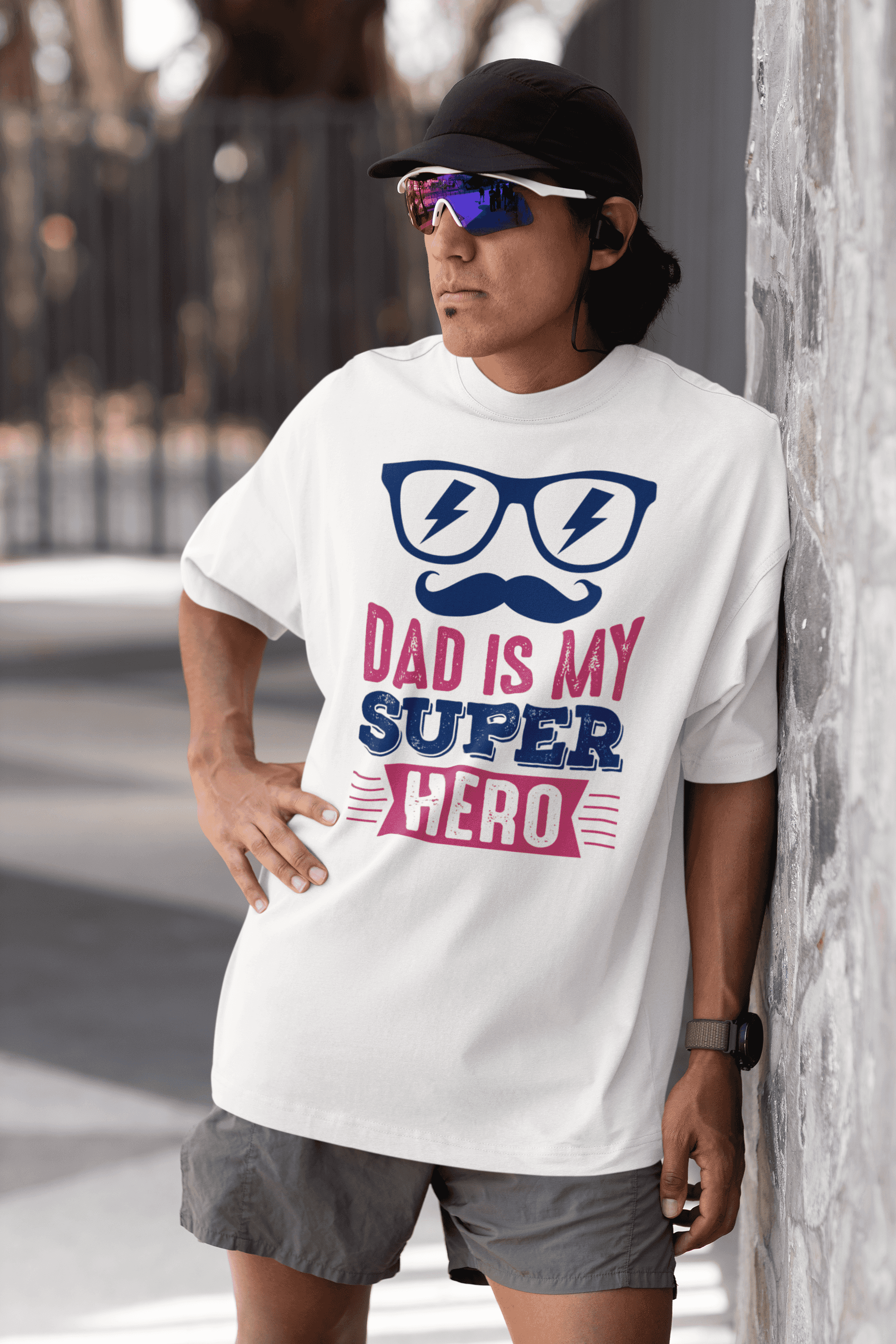 "Dad Is My Super Hero" Father's Day Special  Men's Cotton Oversized T-Shirt