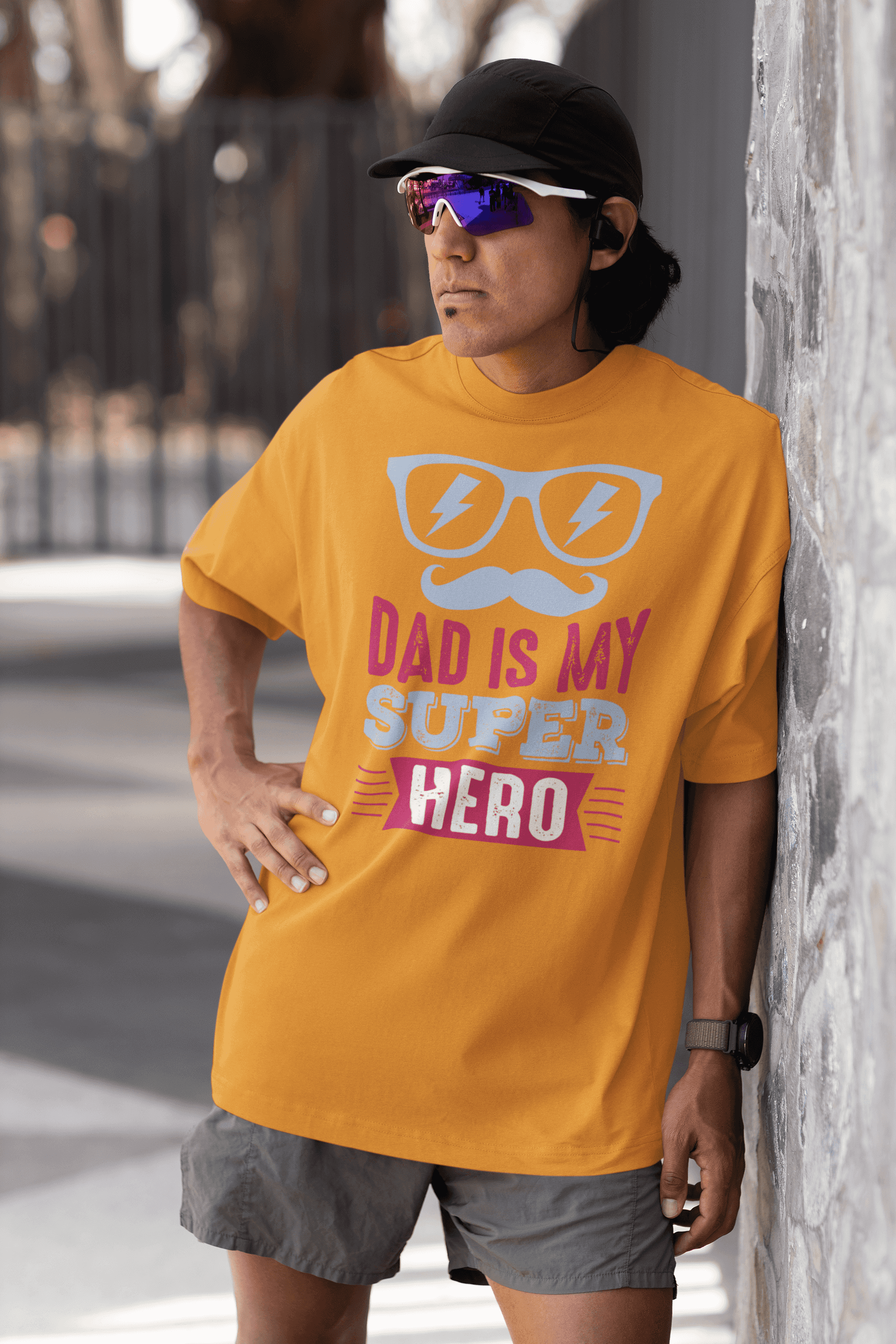 "Dad Is My Super Hero" Father's Day Special  Men's Cotton Oversized T-Shirt