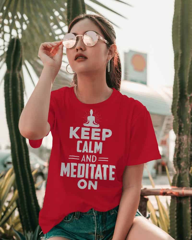 "Keep Calm and Meditate On" Women's Cotton T-Shirt