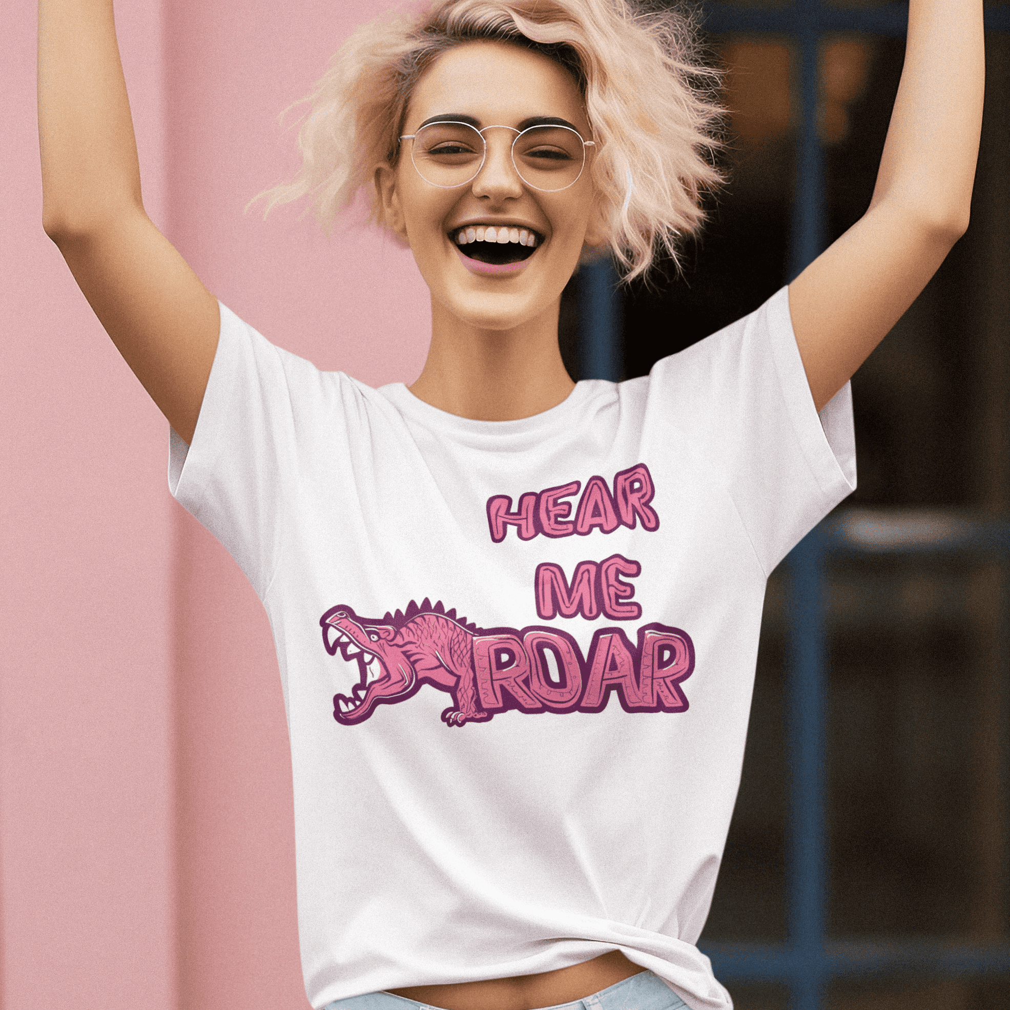Women's 'Hear Me Roar' Empowerment Tee - Bold Feminist Statement Shirt