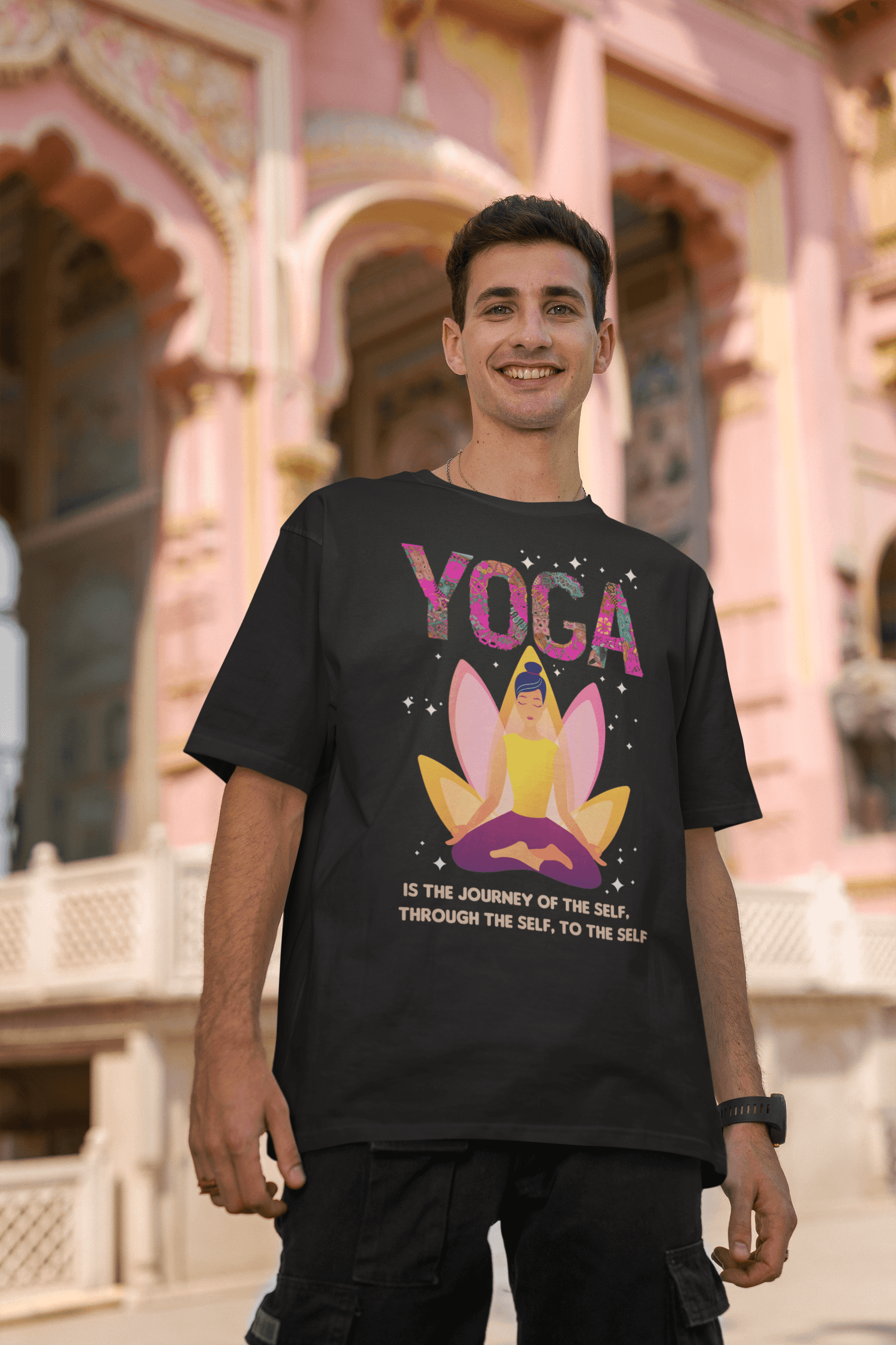 Men's Oversized T-Shirt - "Yoga: The Journey of the Self Through the Self to the Self" T-Shirt